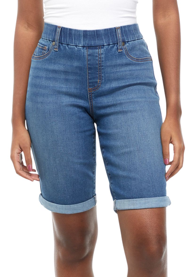 Womens Pull On Denim Bermuda Shorts