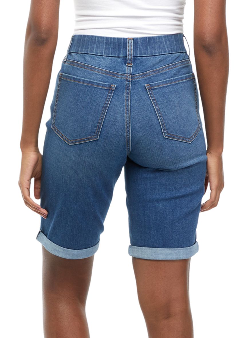 Womens Pull On Denim Bermuda Shorts