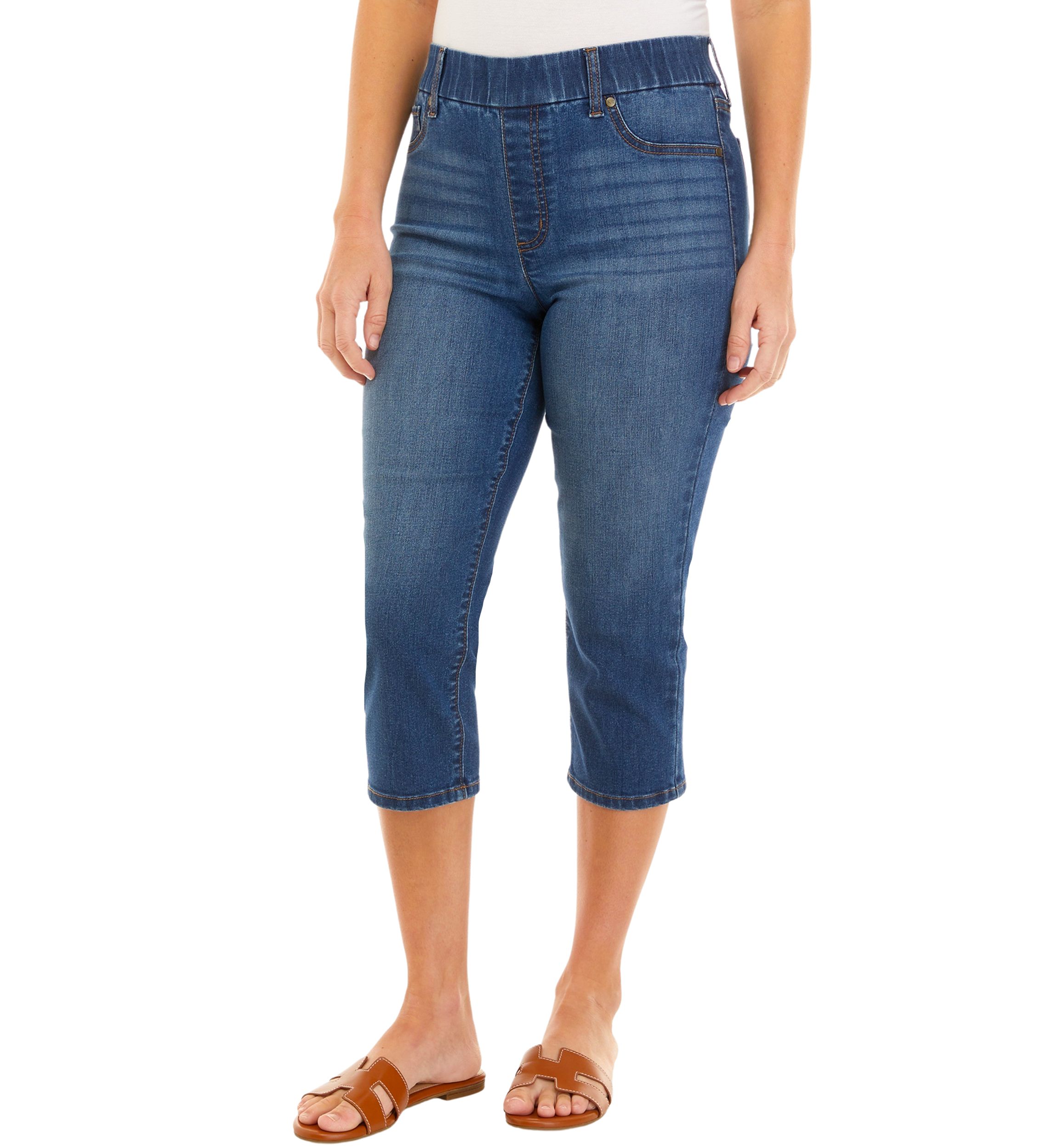 Womens 21" Straight Capri Jeans