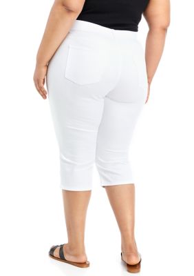 Kim Rogers Pull-on Straight Leg Tummy Control Size 6 White Capri