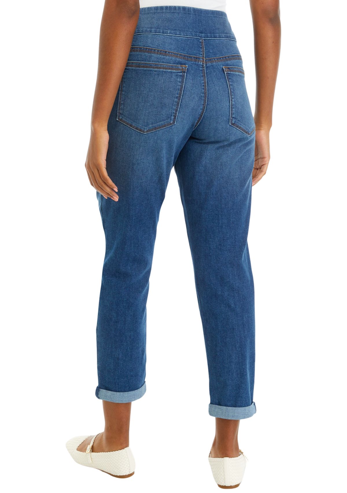 Womens Roll Cuff Cropped Jeans