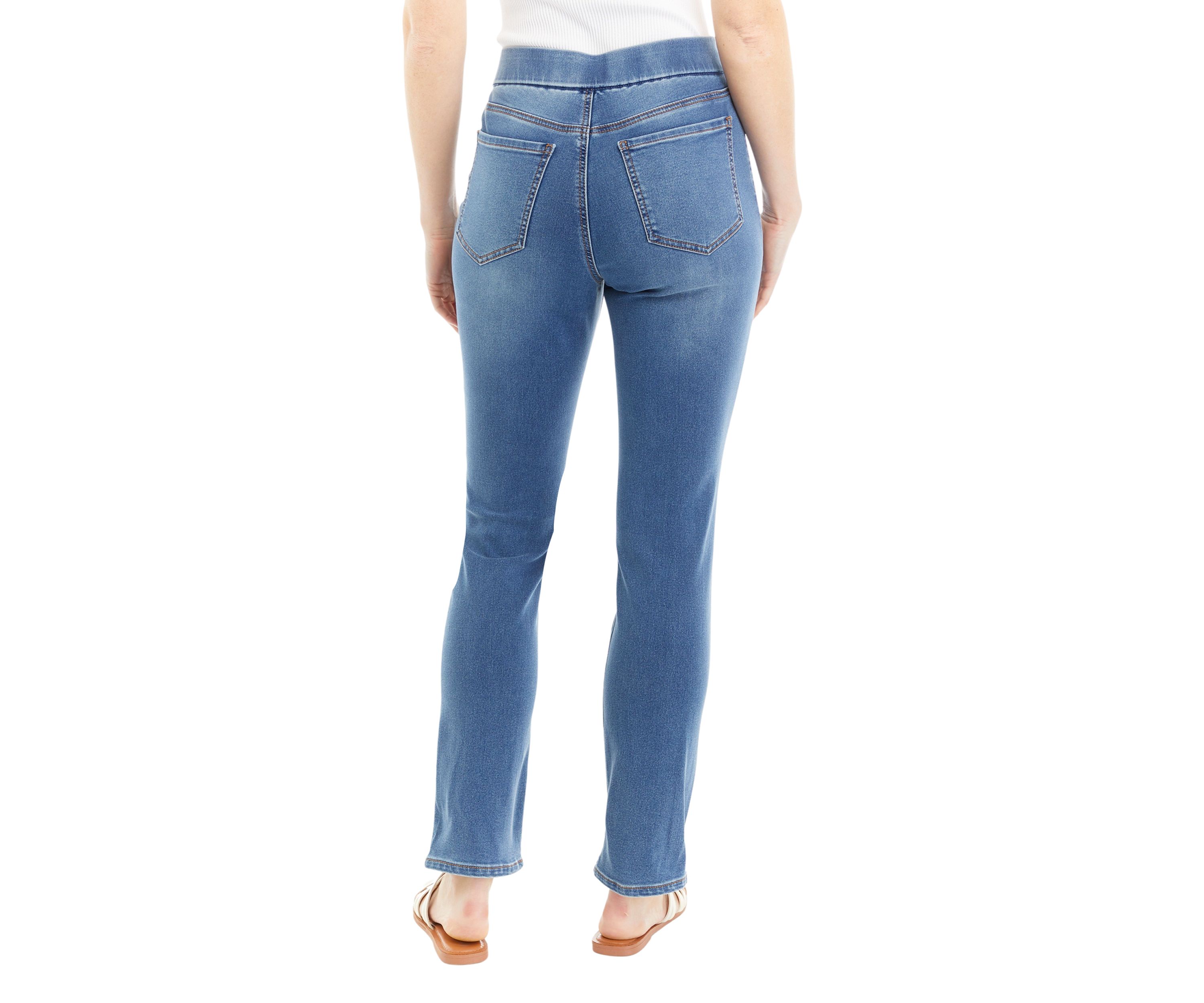 Womens Knit Denim Pull On Capri Pants