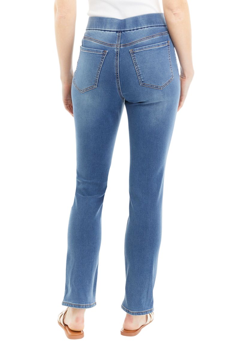 Womens Knit Denim Pull On Capri Pants