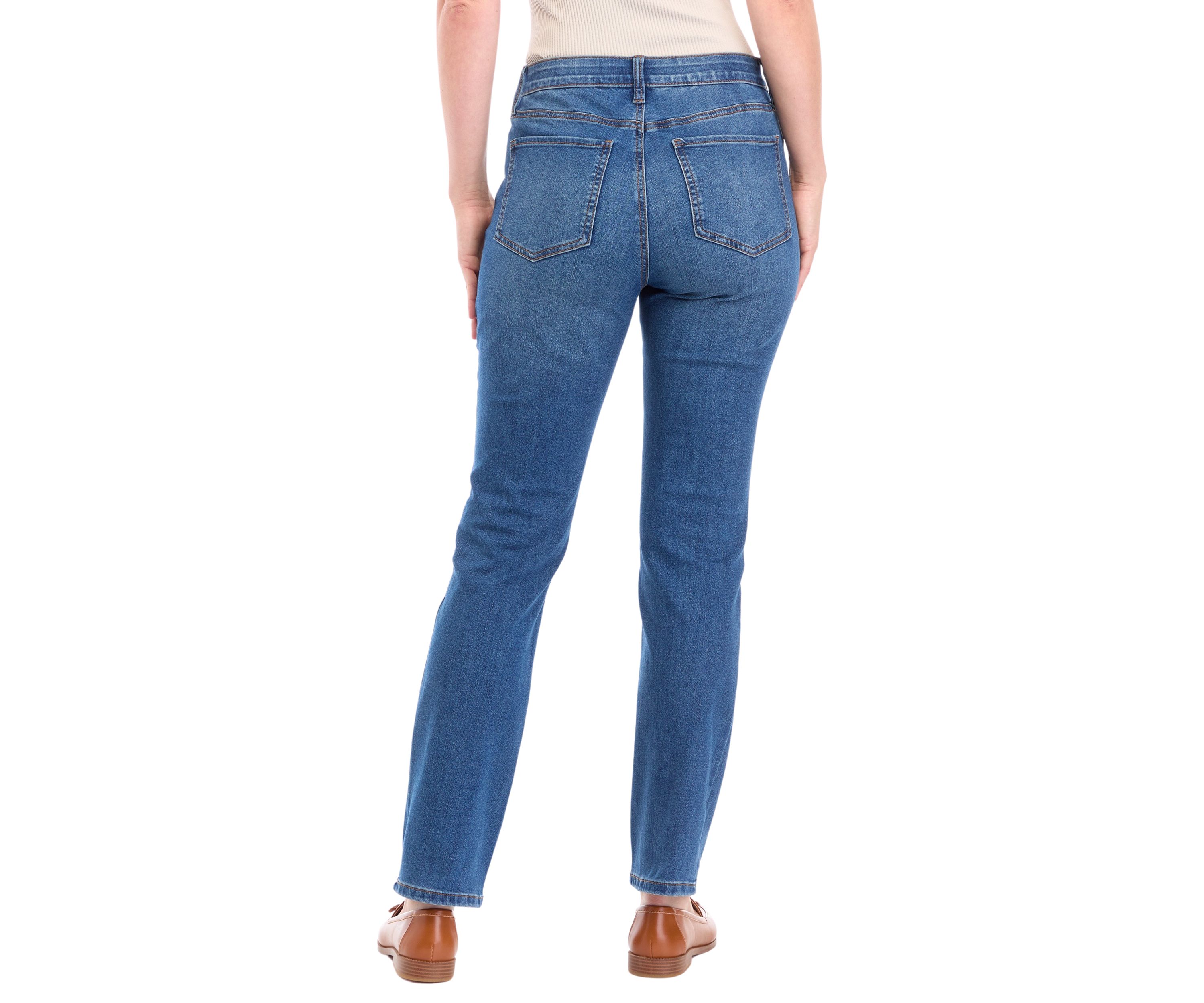 Womens 5 Pocket Straight Denim Jeans