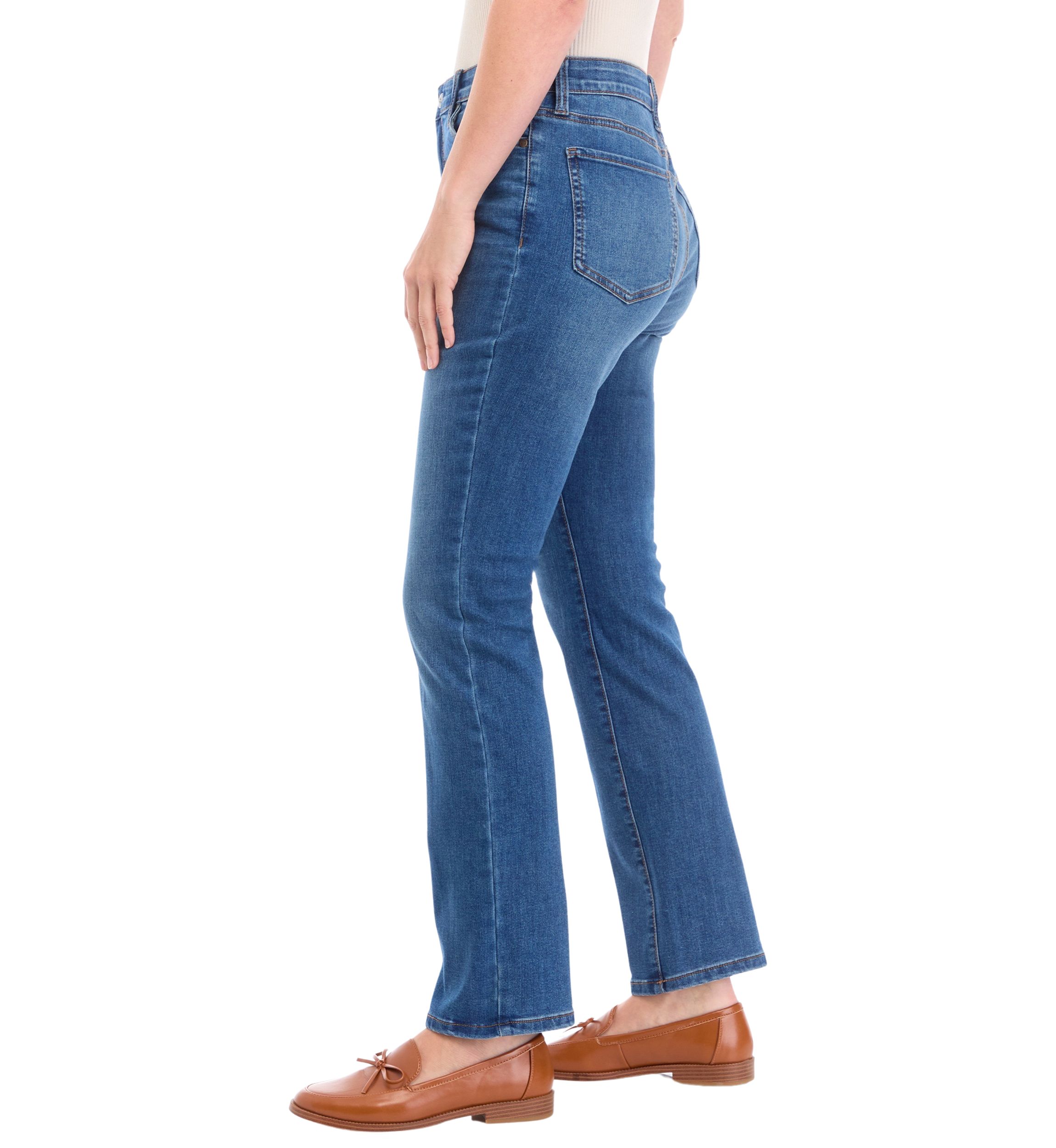 Womens 5 Pocket Straight Denim Jeans