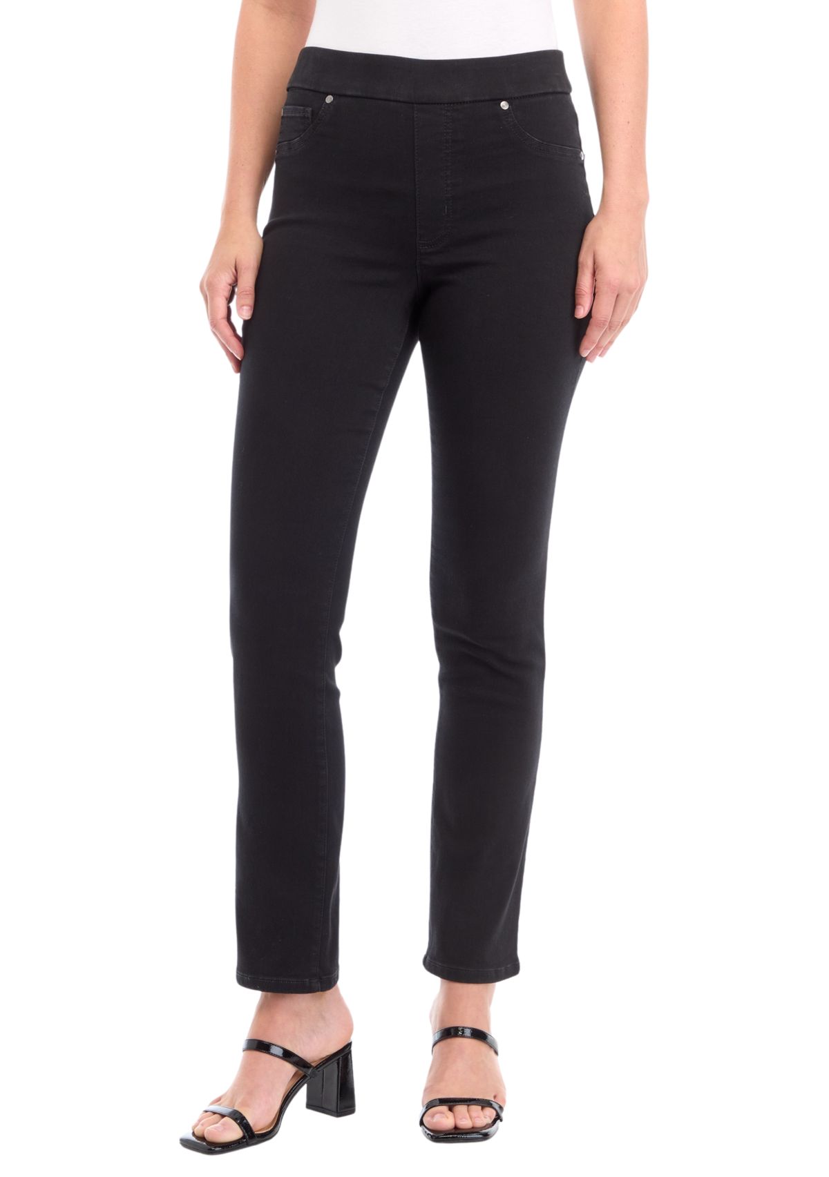 Womens Knit Pull On Denim Pants