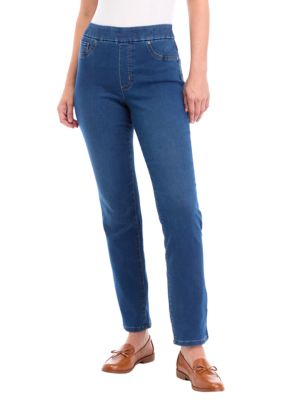 Womens Knit Pull On Denim Pants