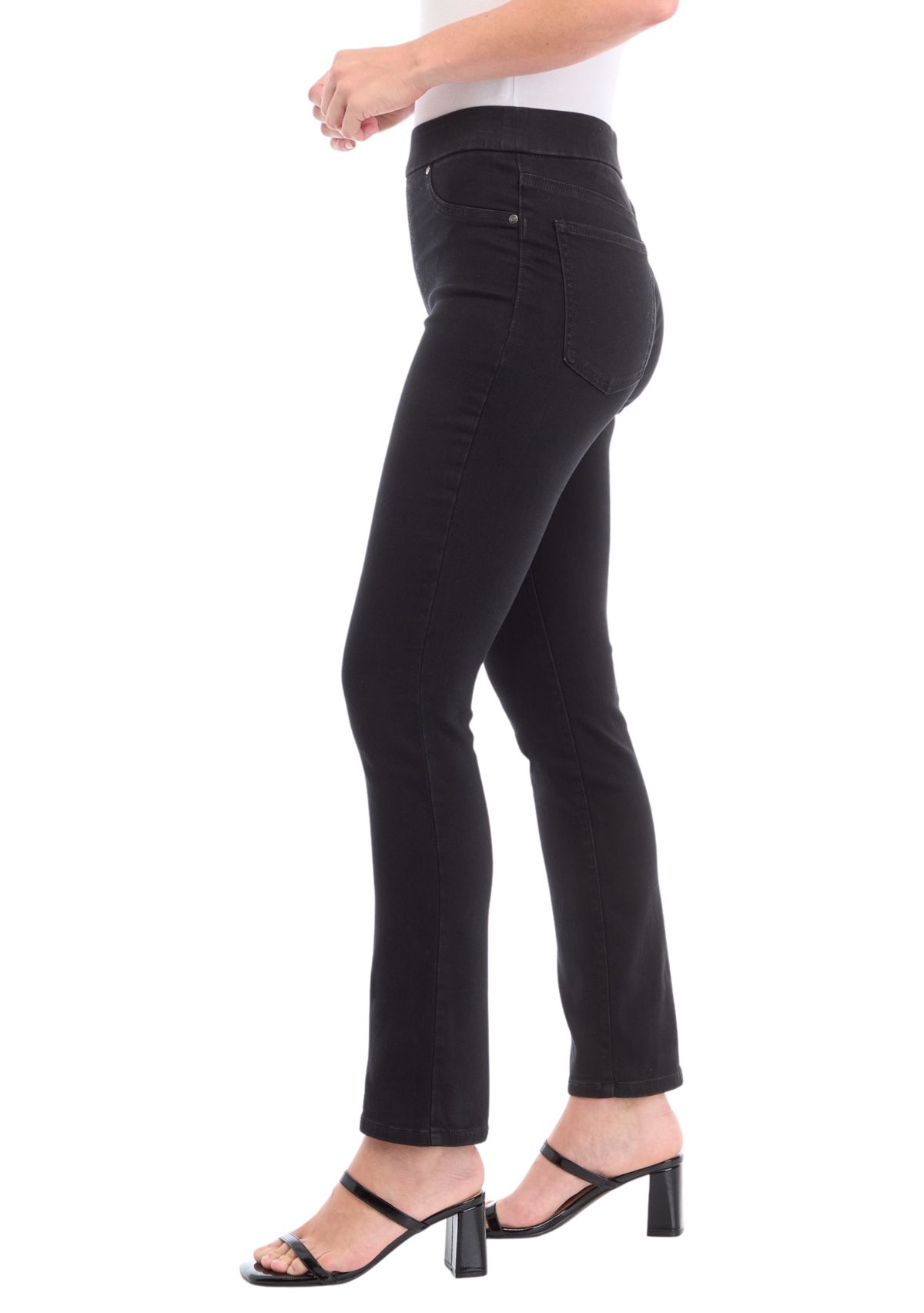 Womens Knit Pull On Denim Pants