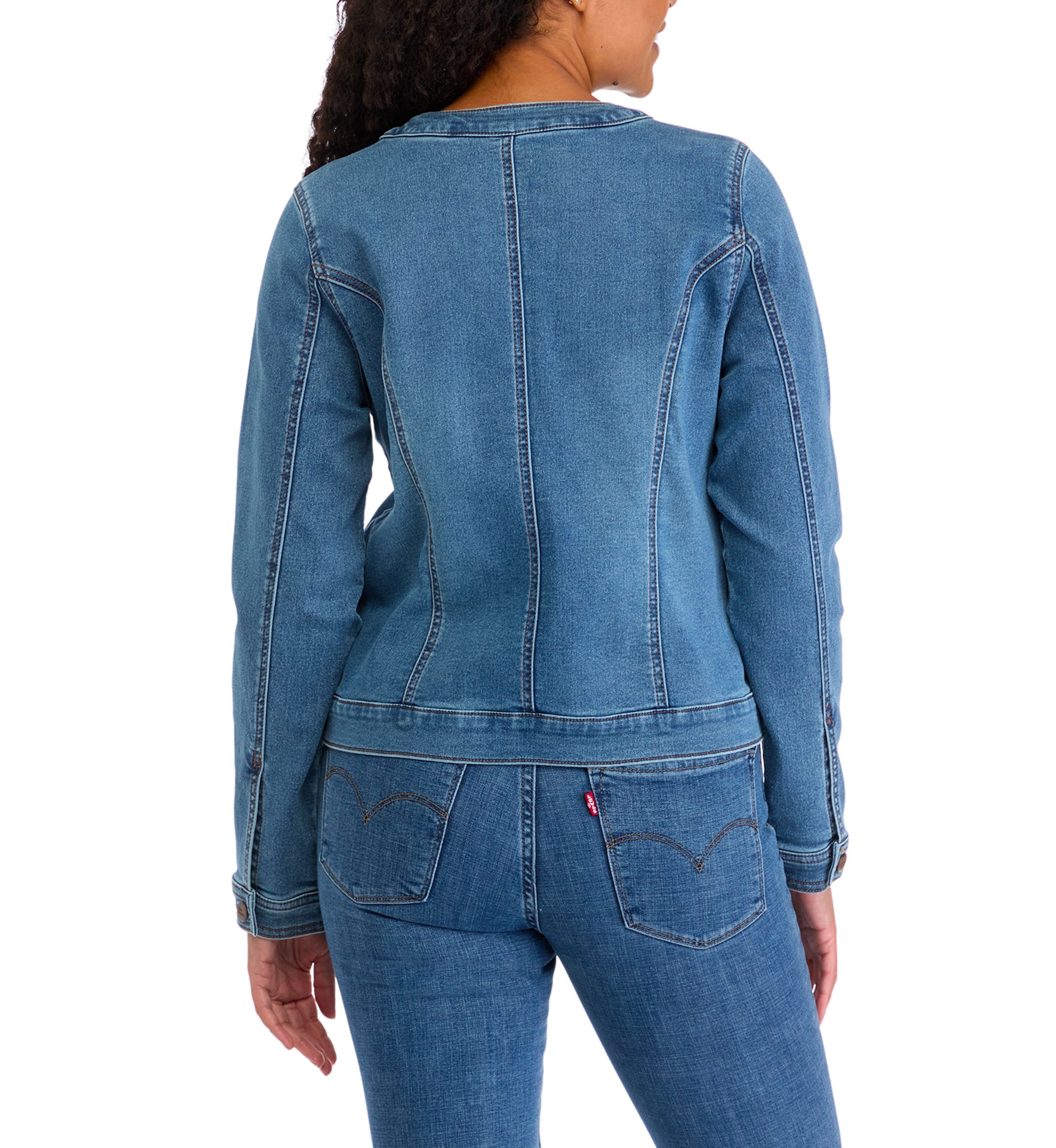 Womens Lady Like Knit Denim Jacket