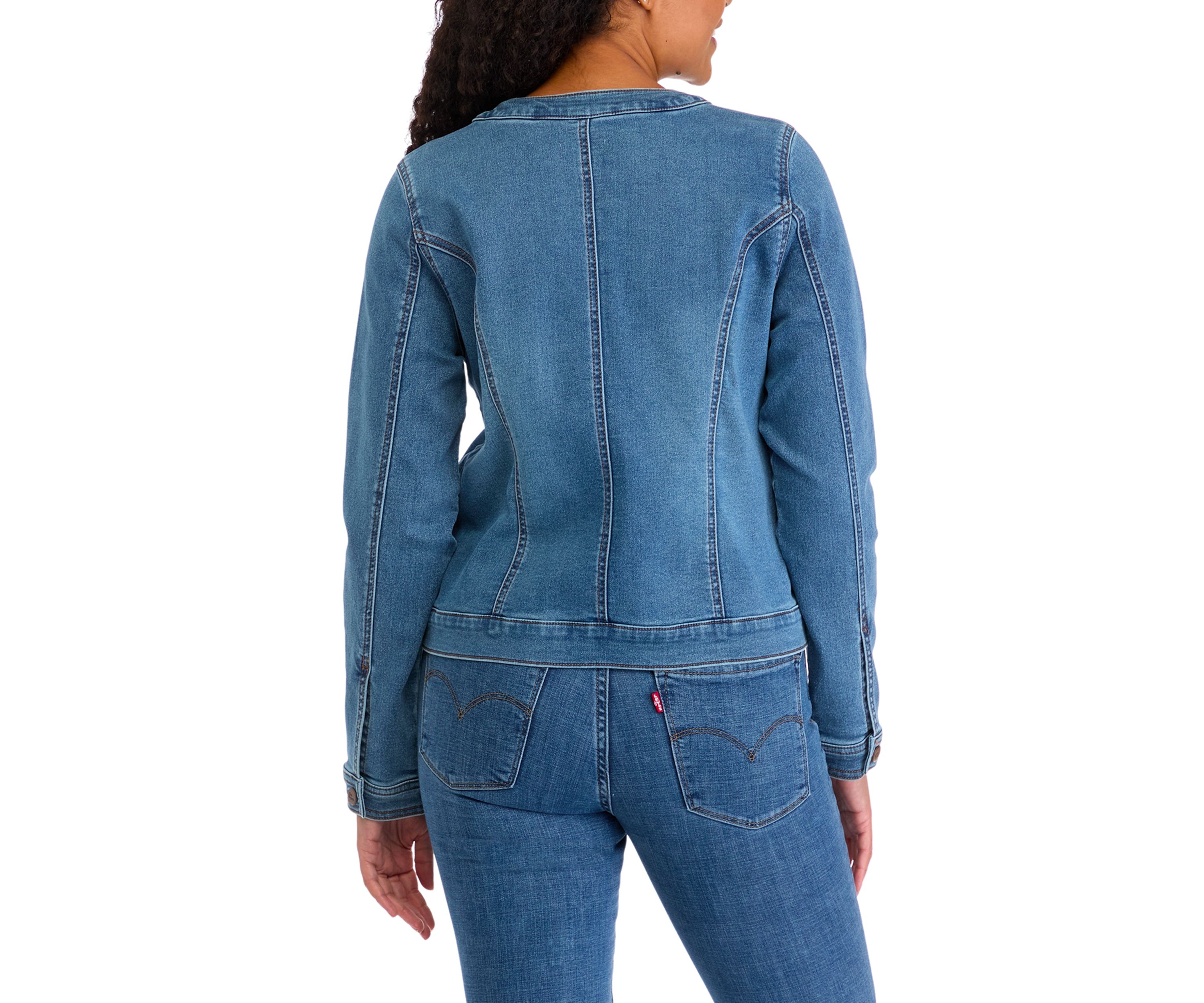Womens Lady Like Knit Denim Jacket