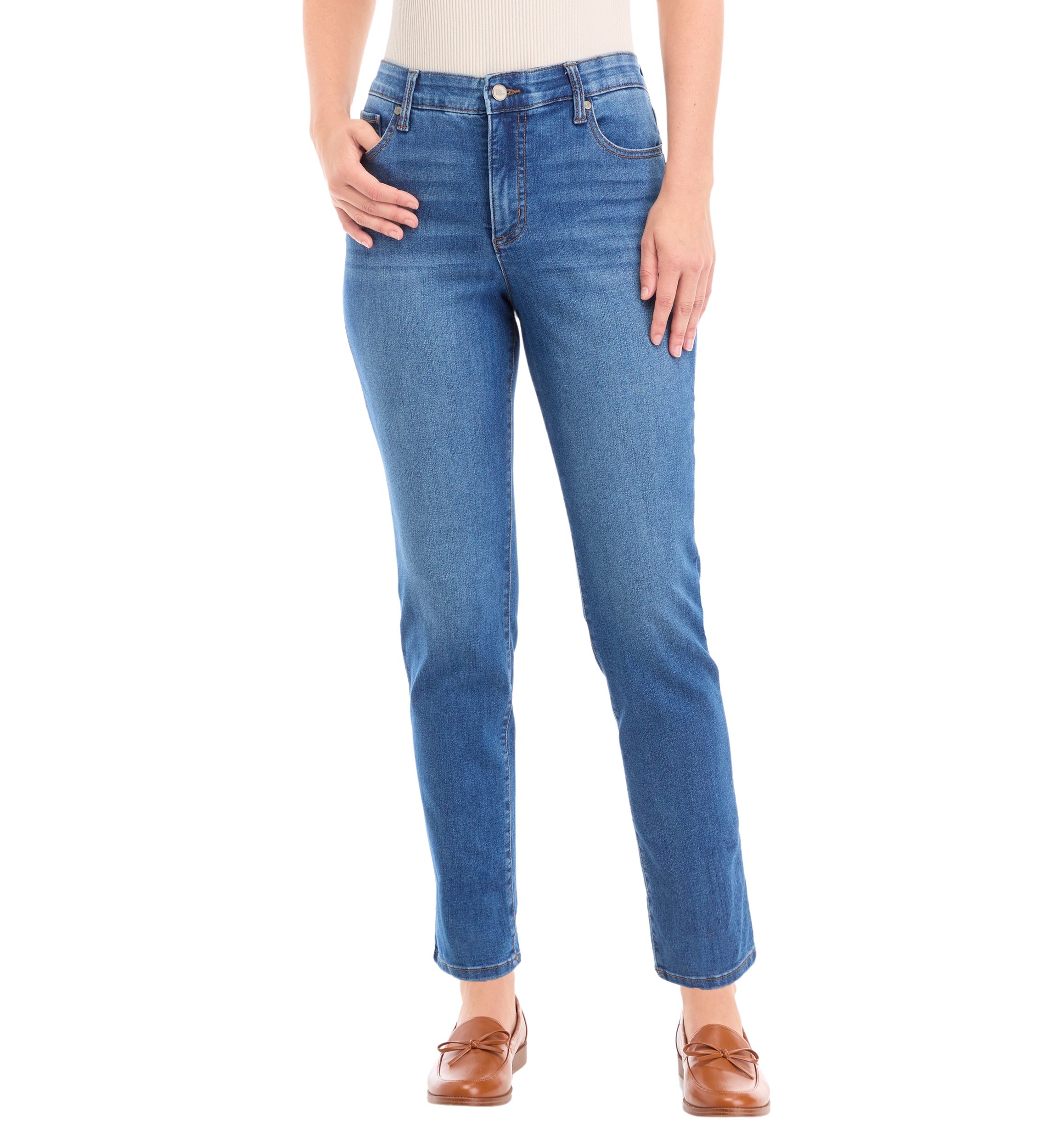 Womens 5 Pocket Slim Denim Jeans 