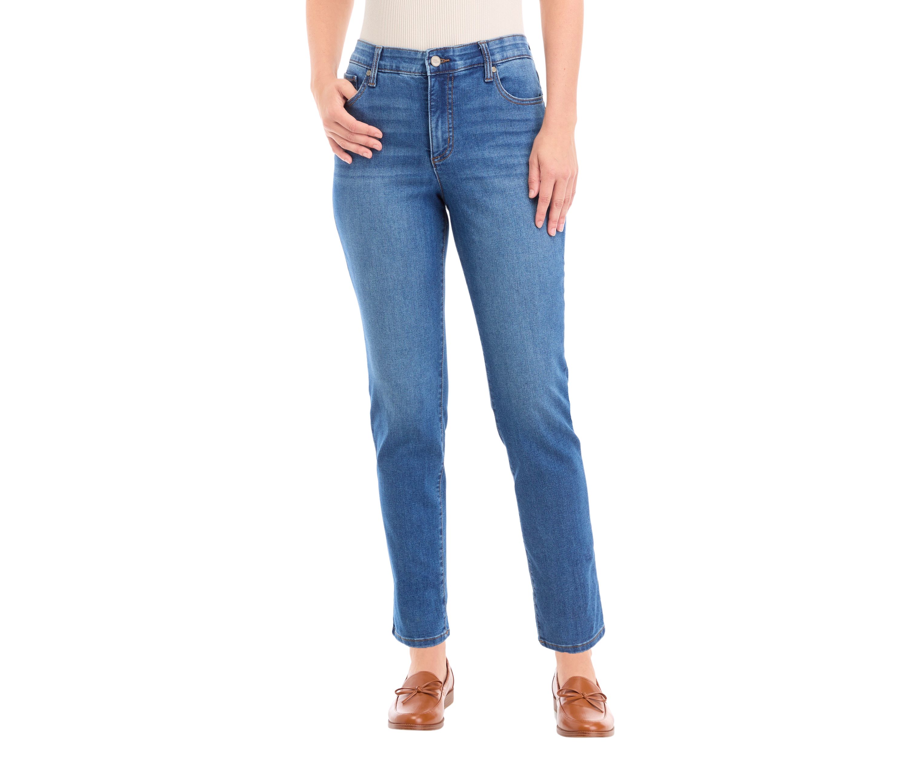 Womens 5 Pocket Slim Denim Jeans 
