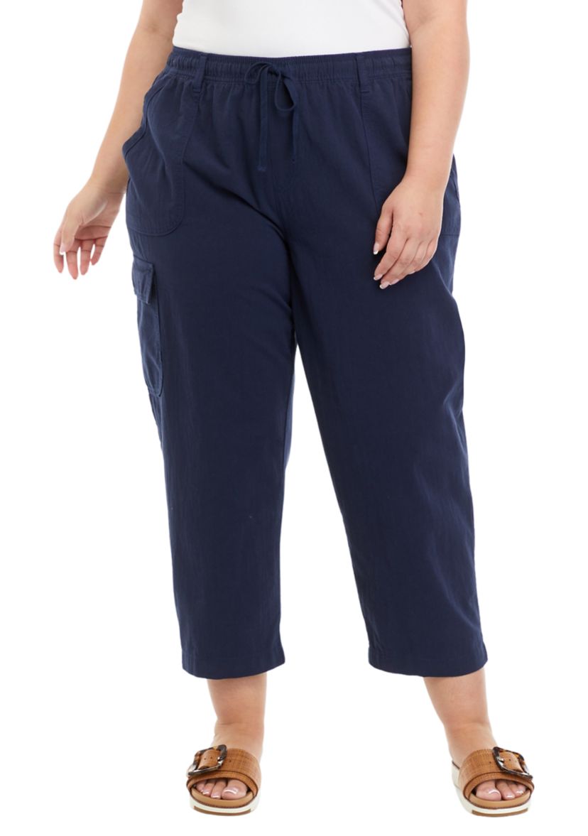 Plus Size Soft Crop Sheeting Pants