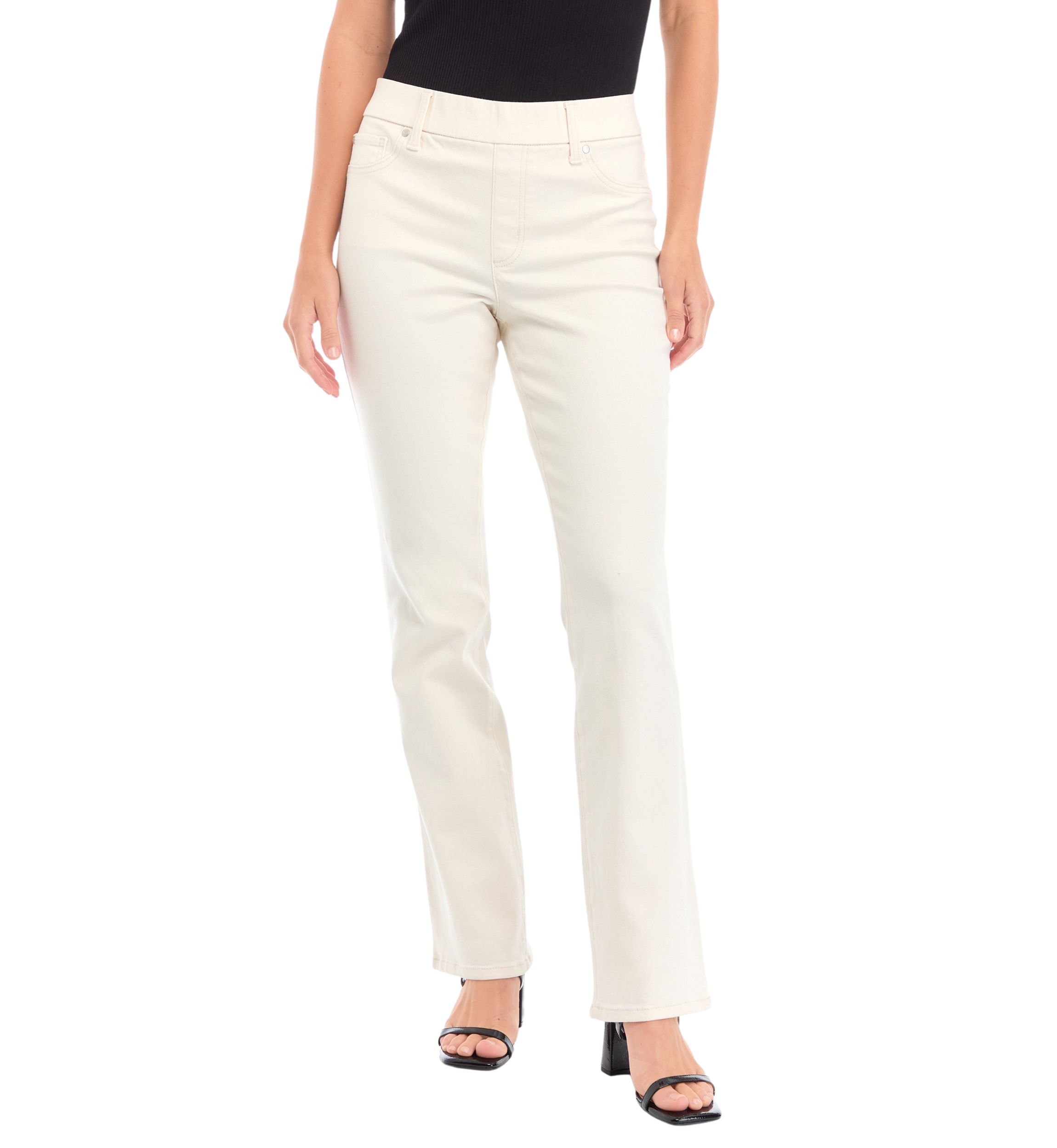 Womens Pull On Bootcut Denim Jeans 