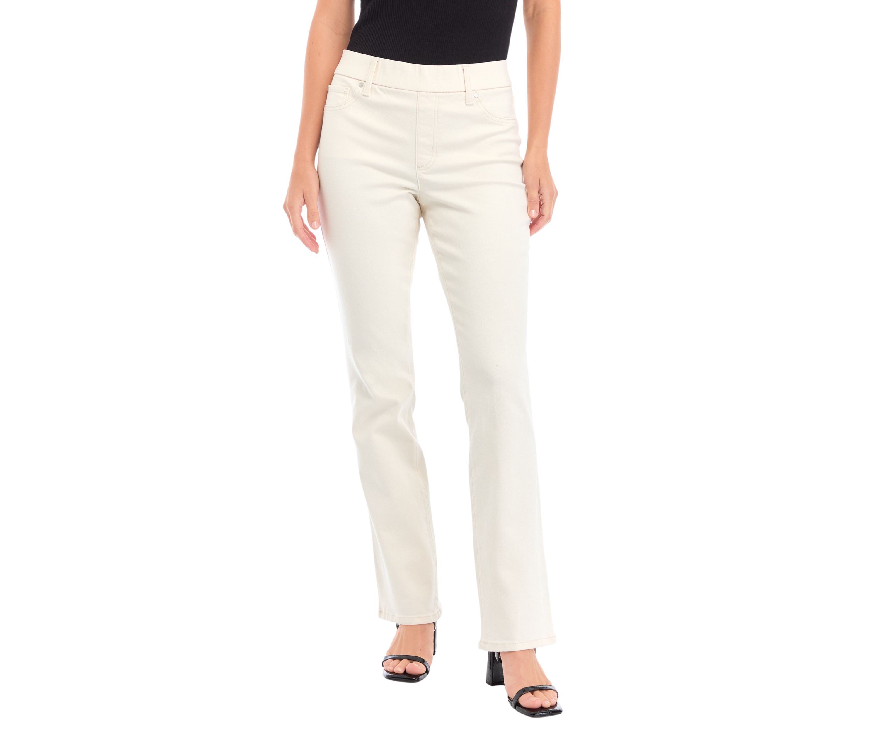 Womens Pull On Bootcut Denim Jeans 