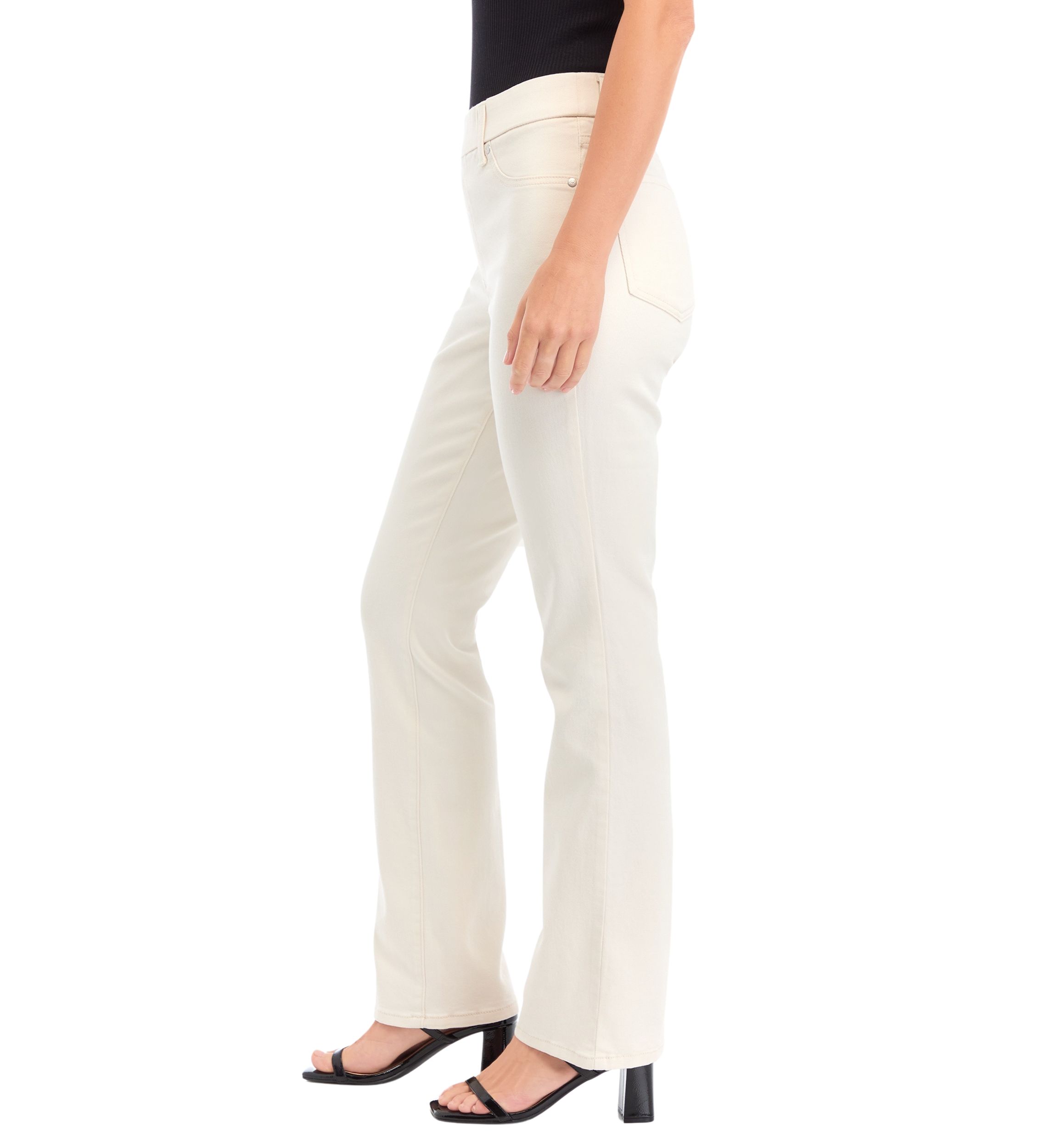 Womens Pull On Bootcut Denim Jeans 