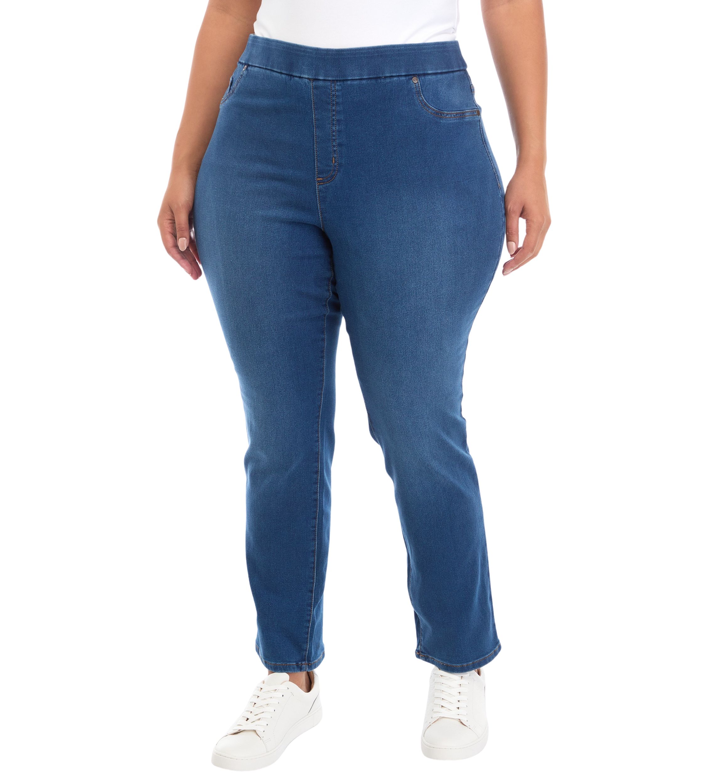 Plus Size Knit Denim Pants