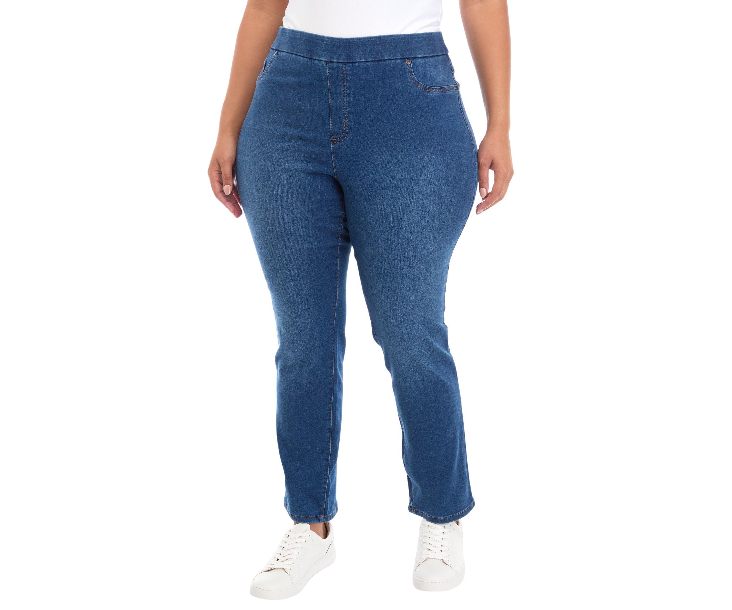 Plus Size Knit Denim Pants