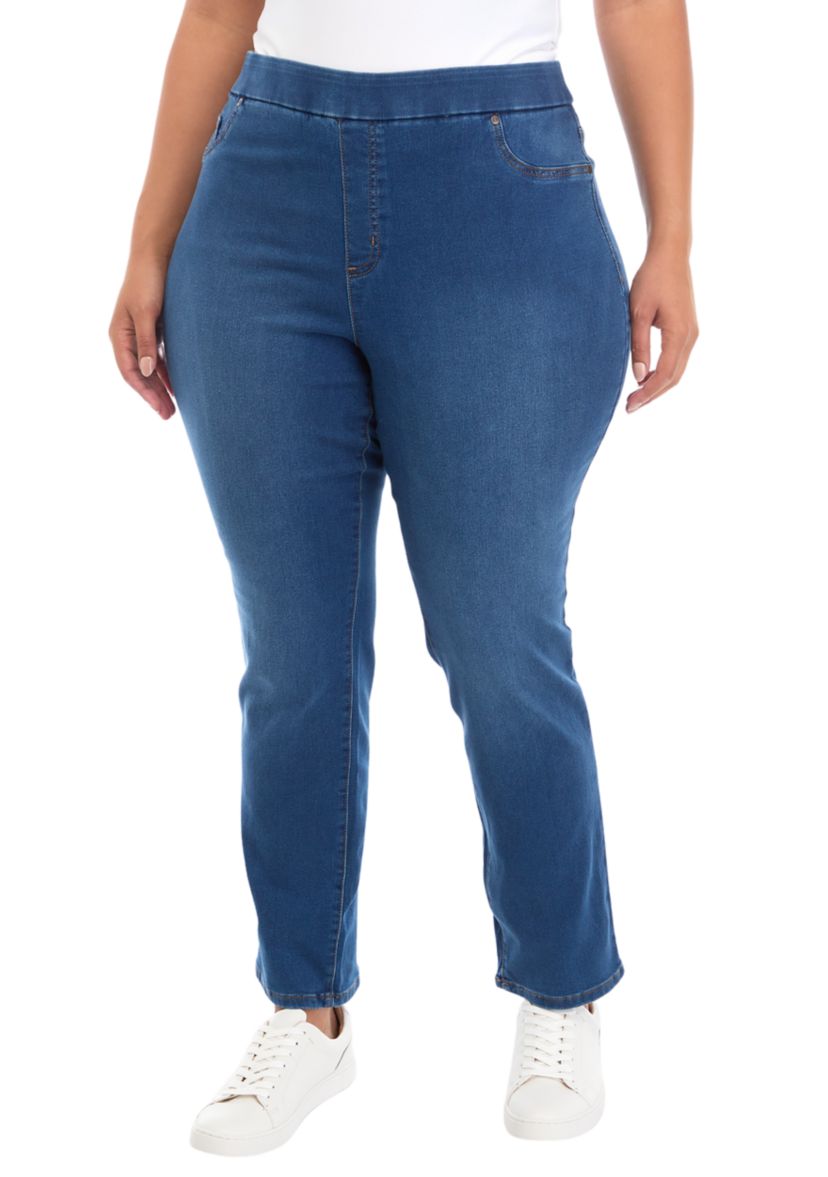 Plus Size Knit Denim Pants