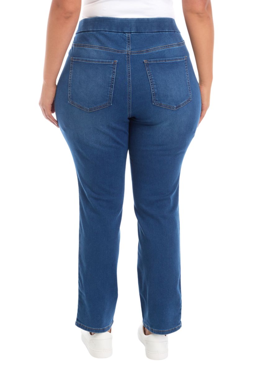 Plus Size Knit Denim Pants