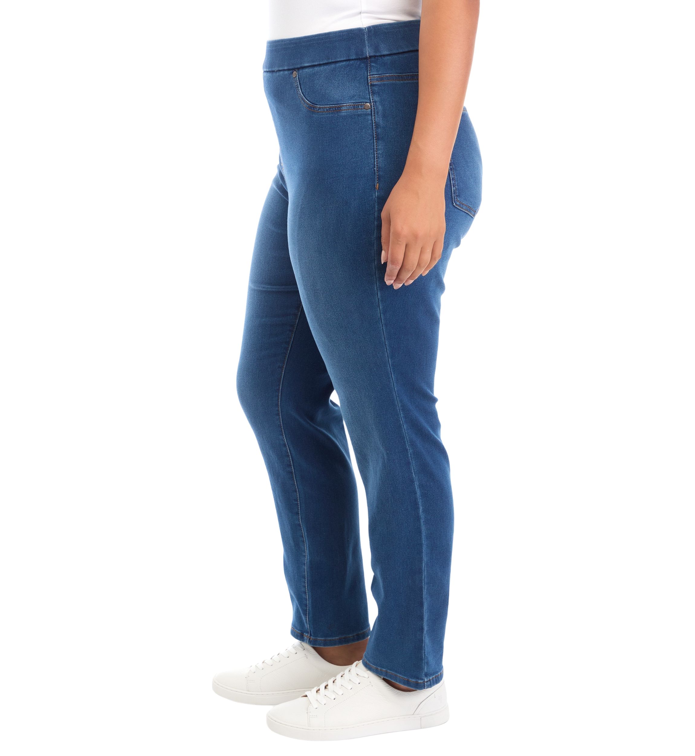 Plus Size Knit Denim Pants