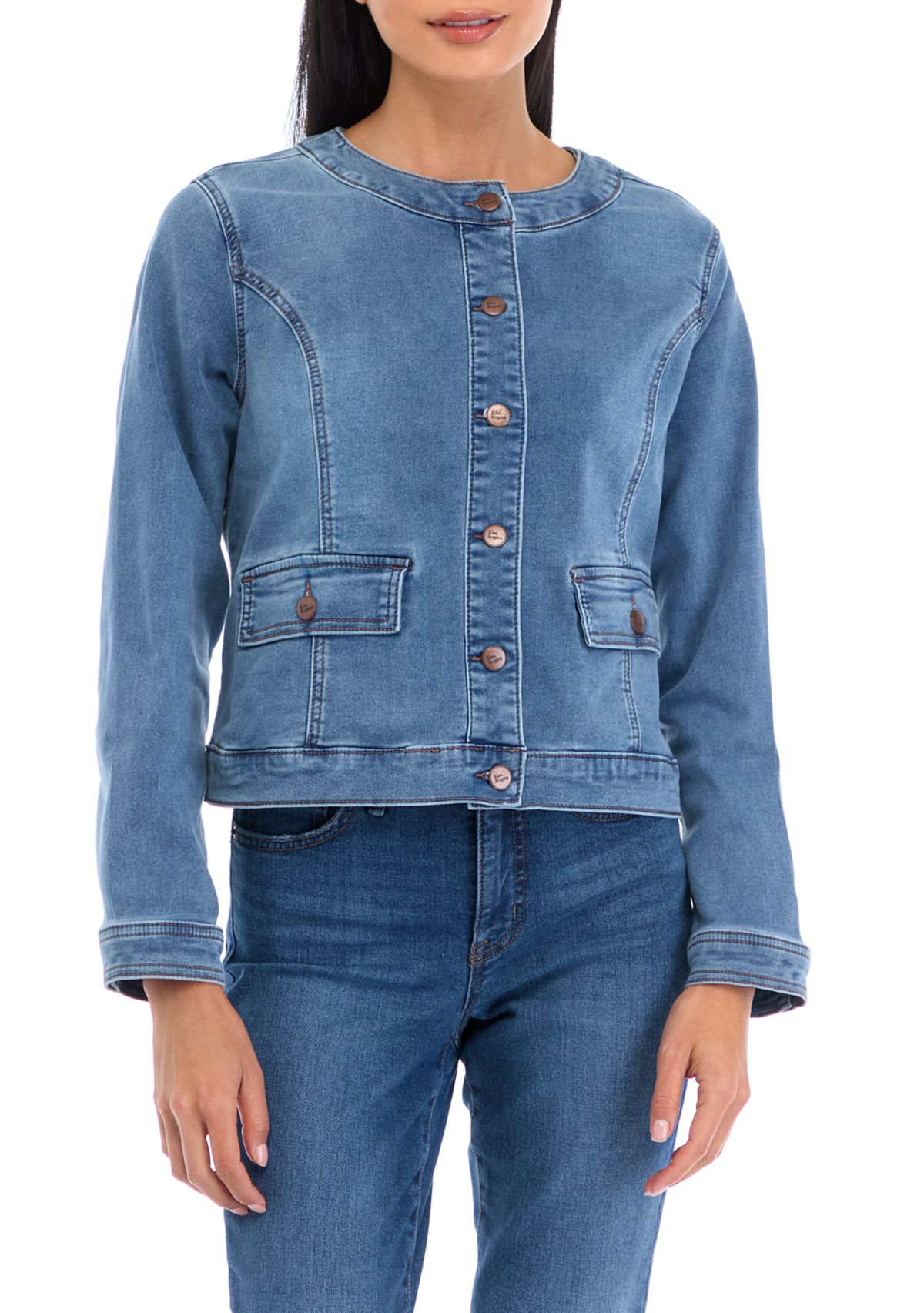 Petite Knit Denim Jacket 