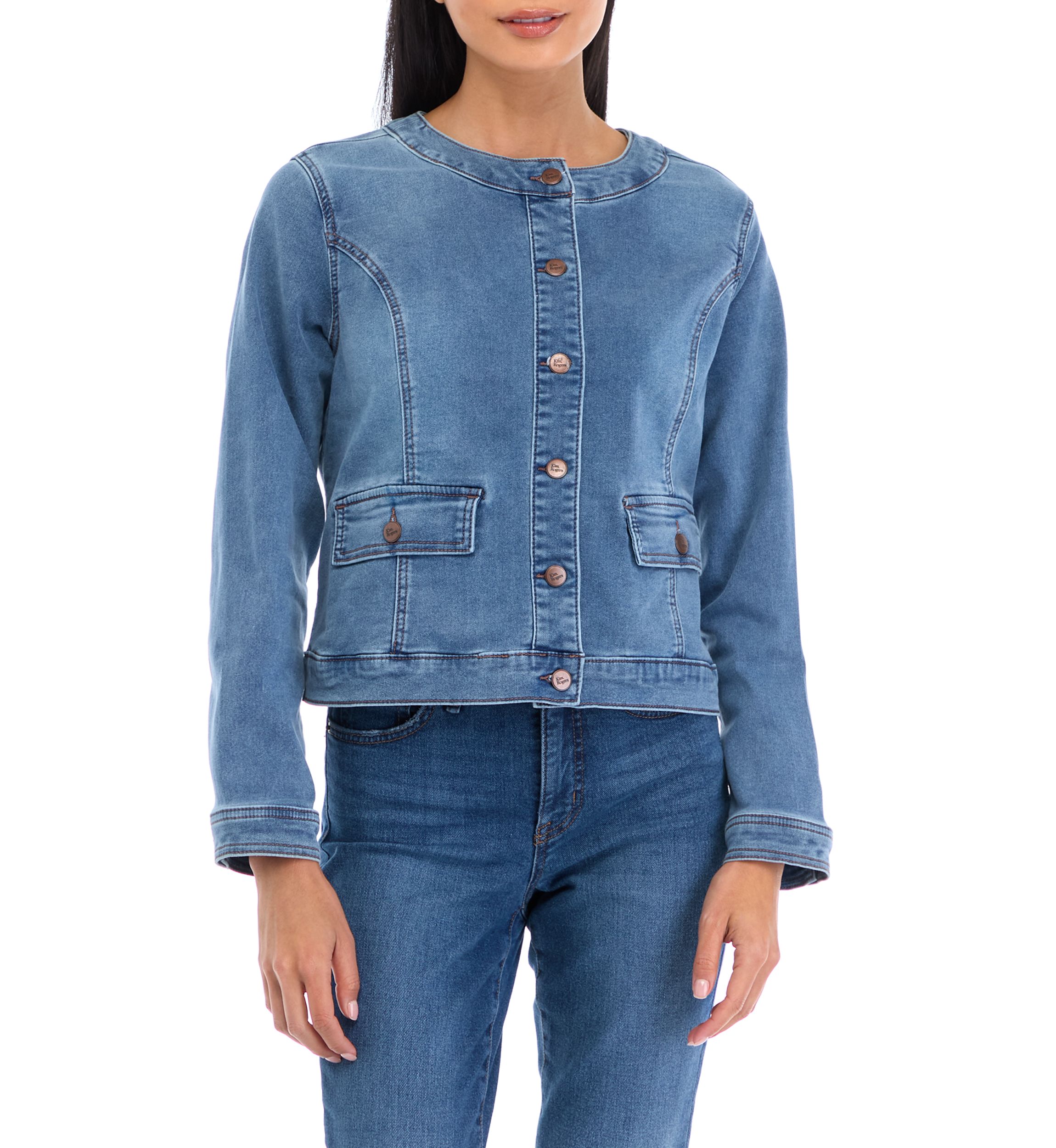 Petite Knit Denim Jacket 
