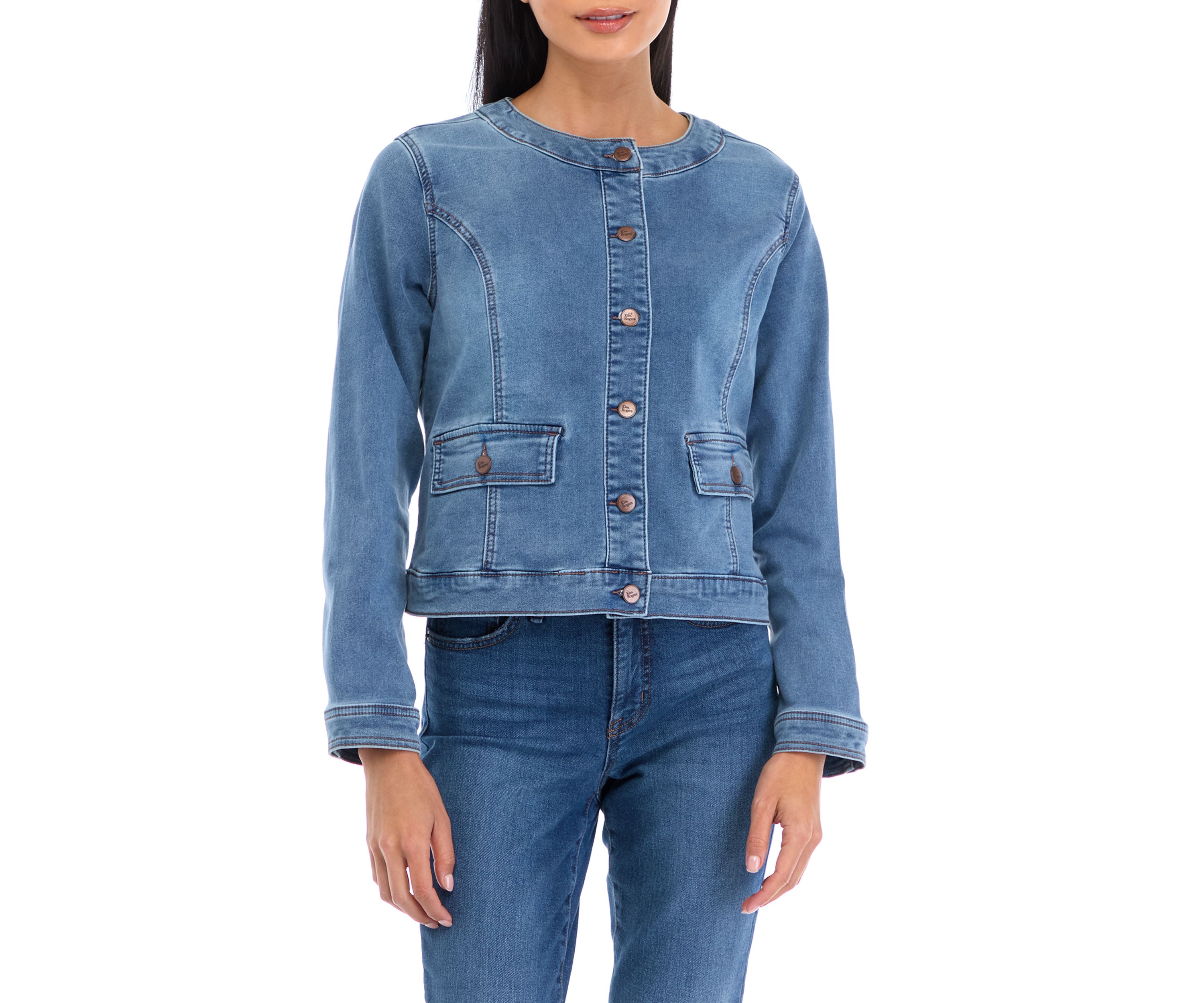 Petite Knit Denim Jacket 