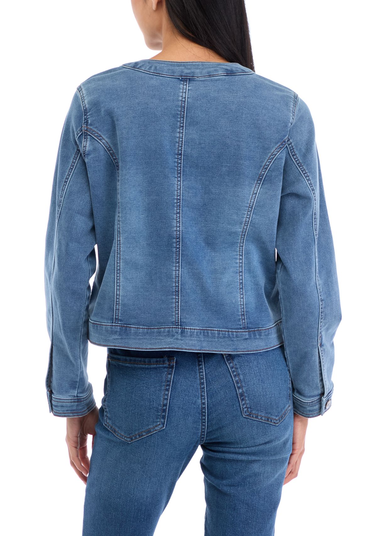 Petite Knit Denim Jacket 