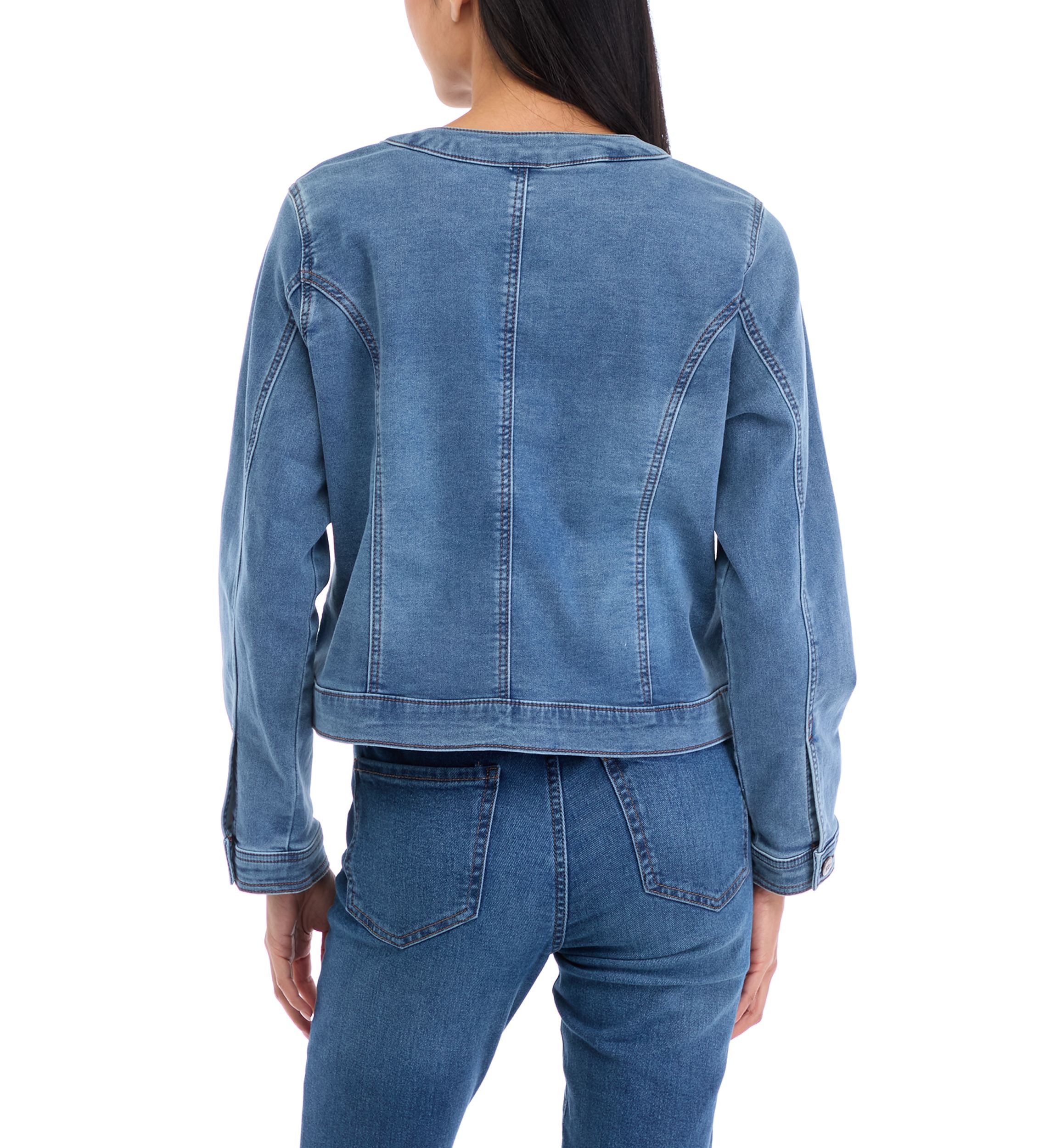 Petite Knit Denim Jacket 