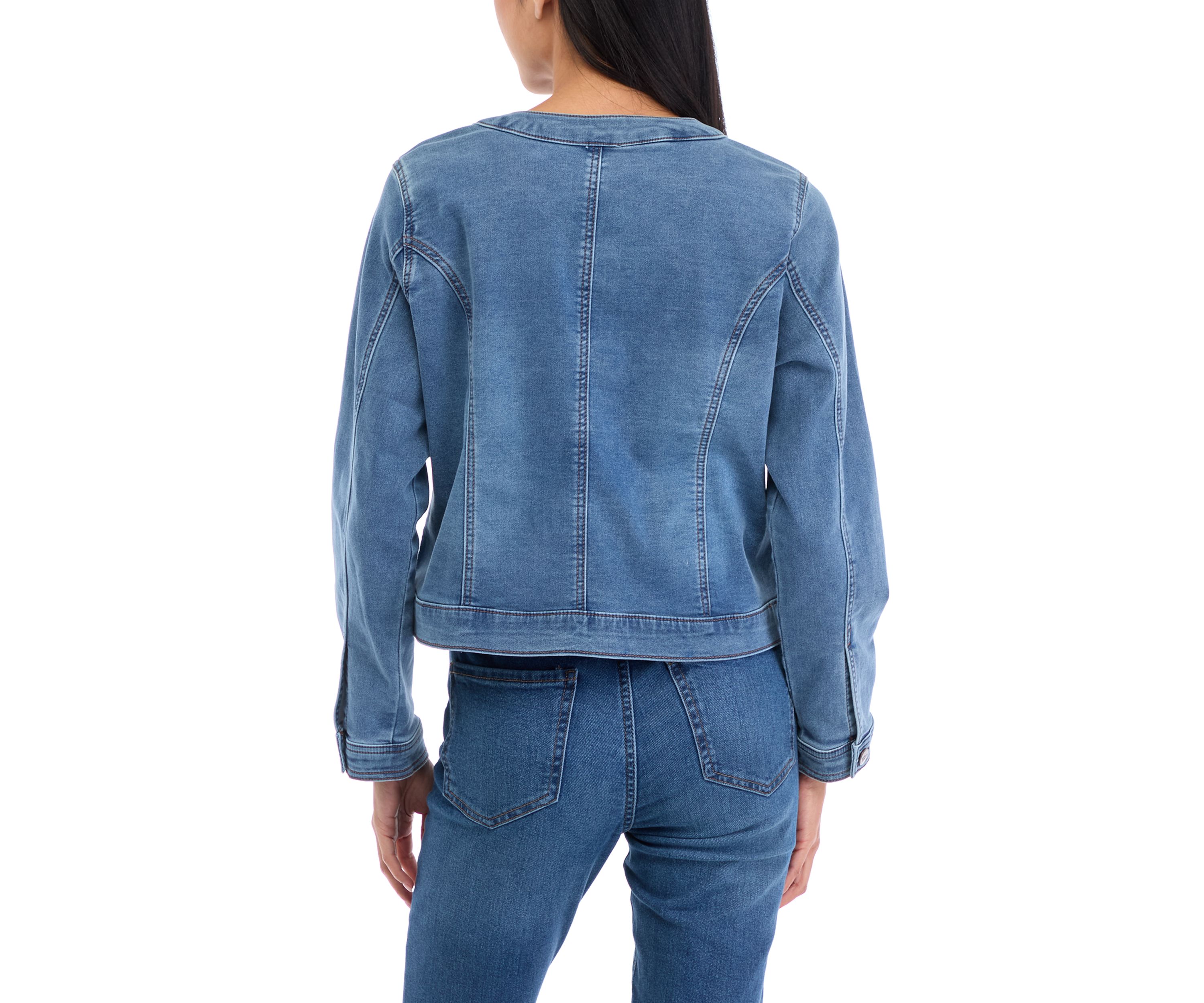 Petite Knit Denim Jacket 
