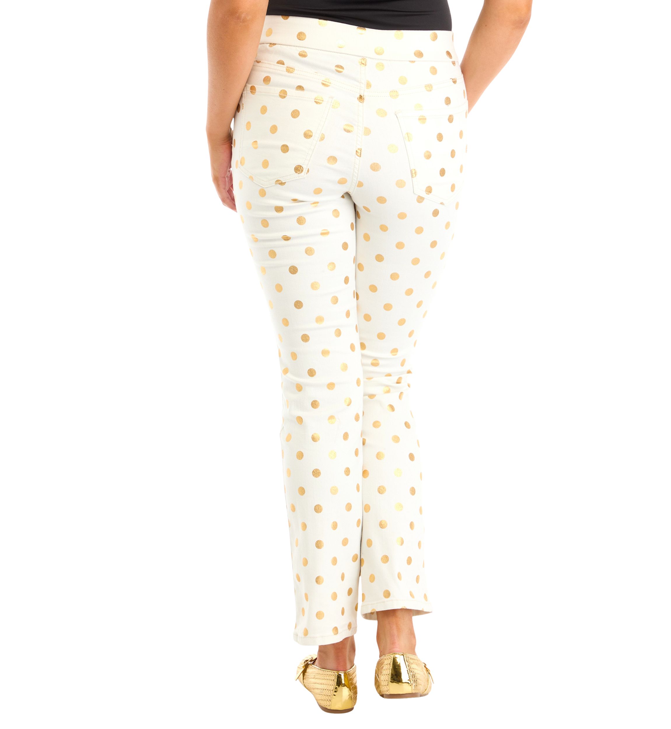 Womens Pull On Denim Pants with Foil 