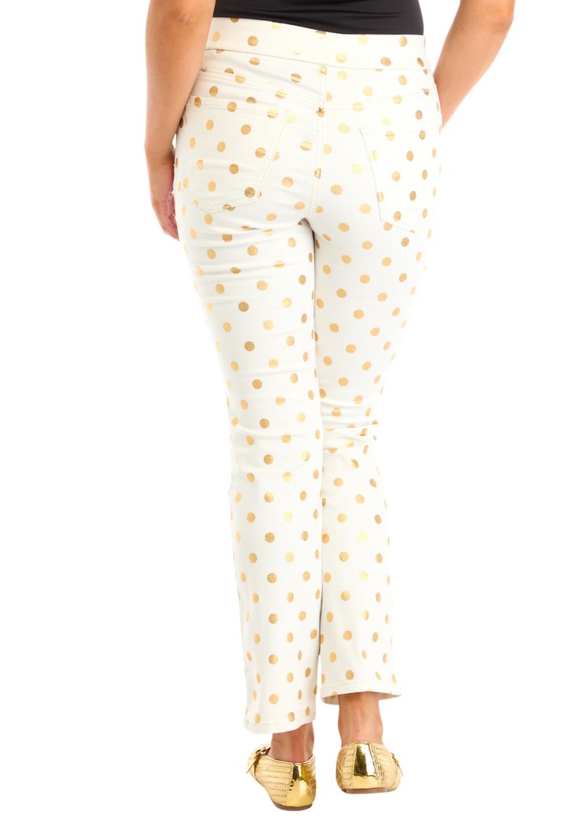 Womens Pull On Denim Pants with Foil 