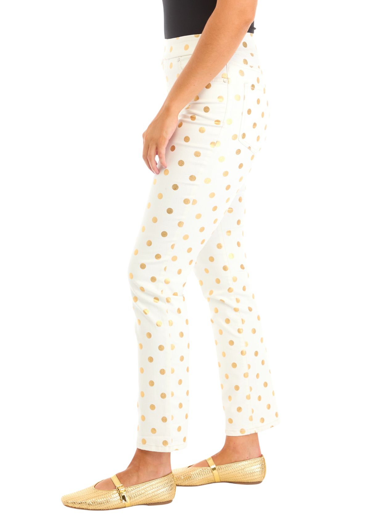 Womens Pull On Denim Pants with Foil 