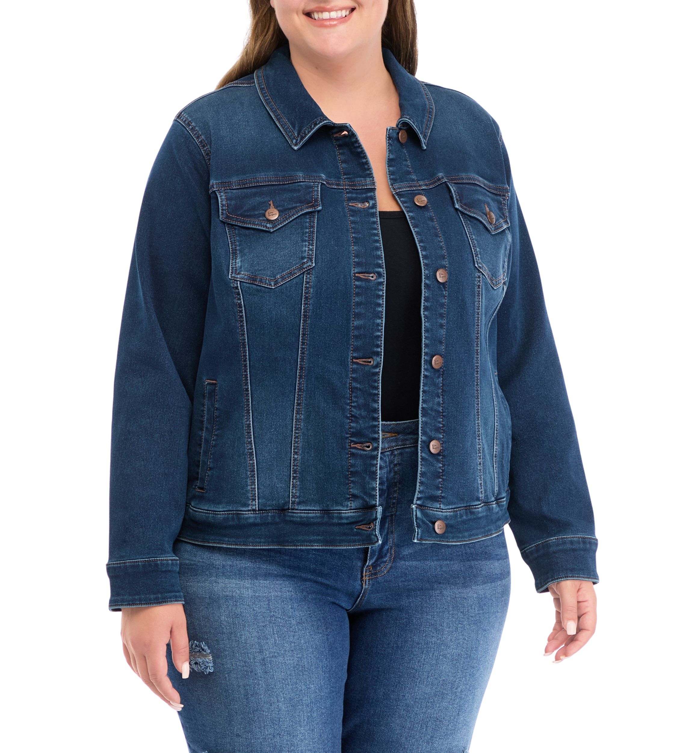 Plus Size Knit Denim Jacket