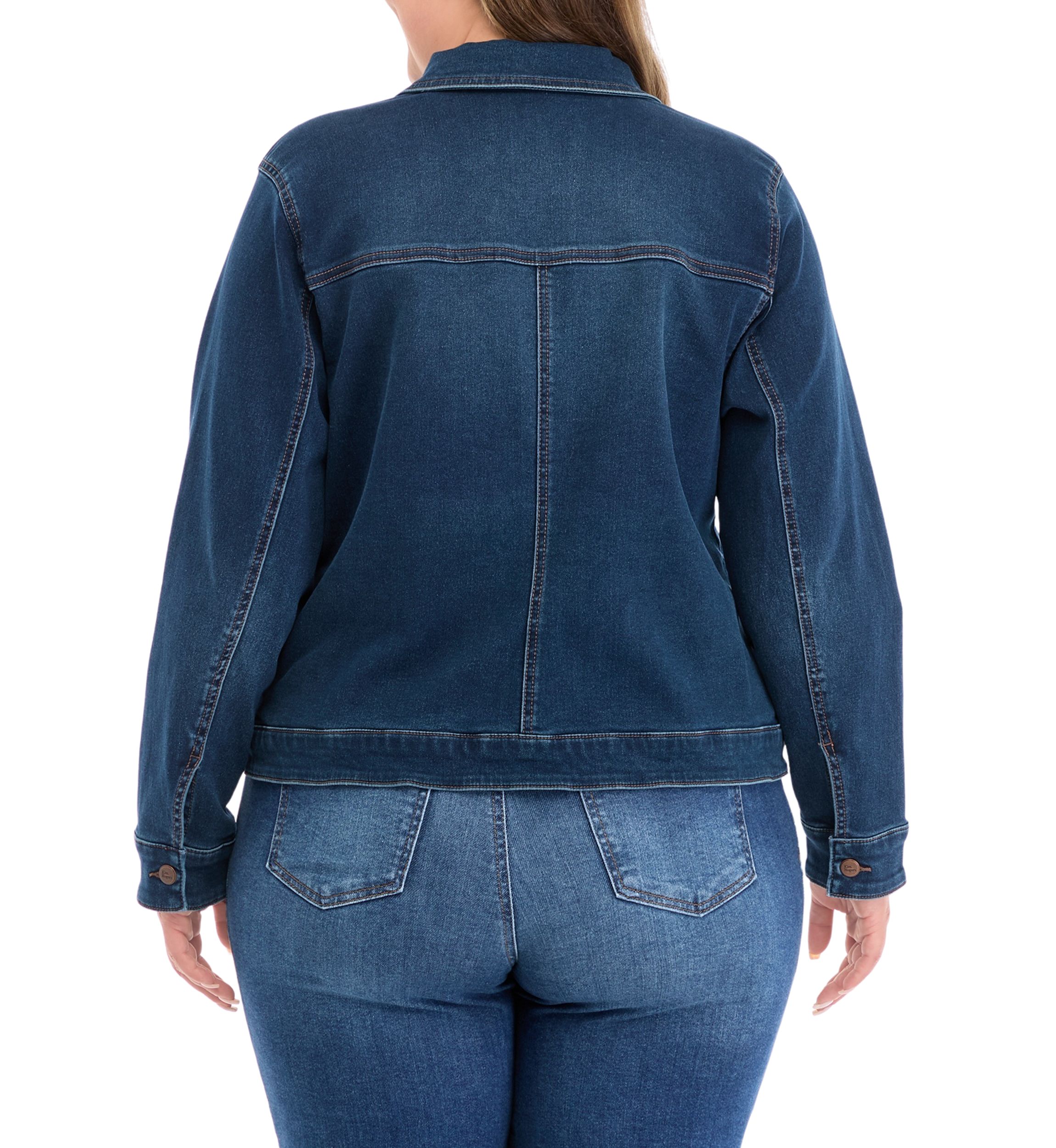 Plus Size Knit Denim Jacket