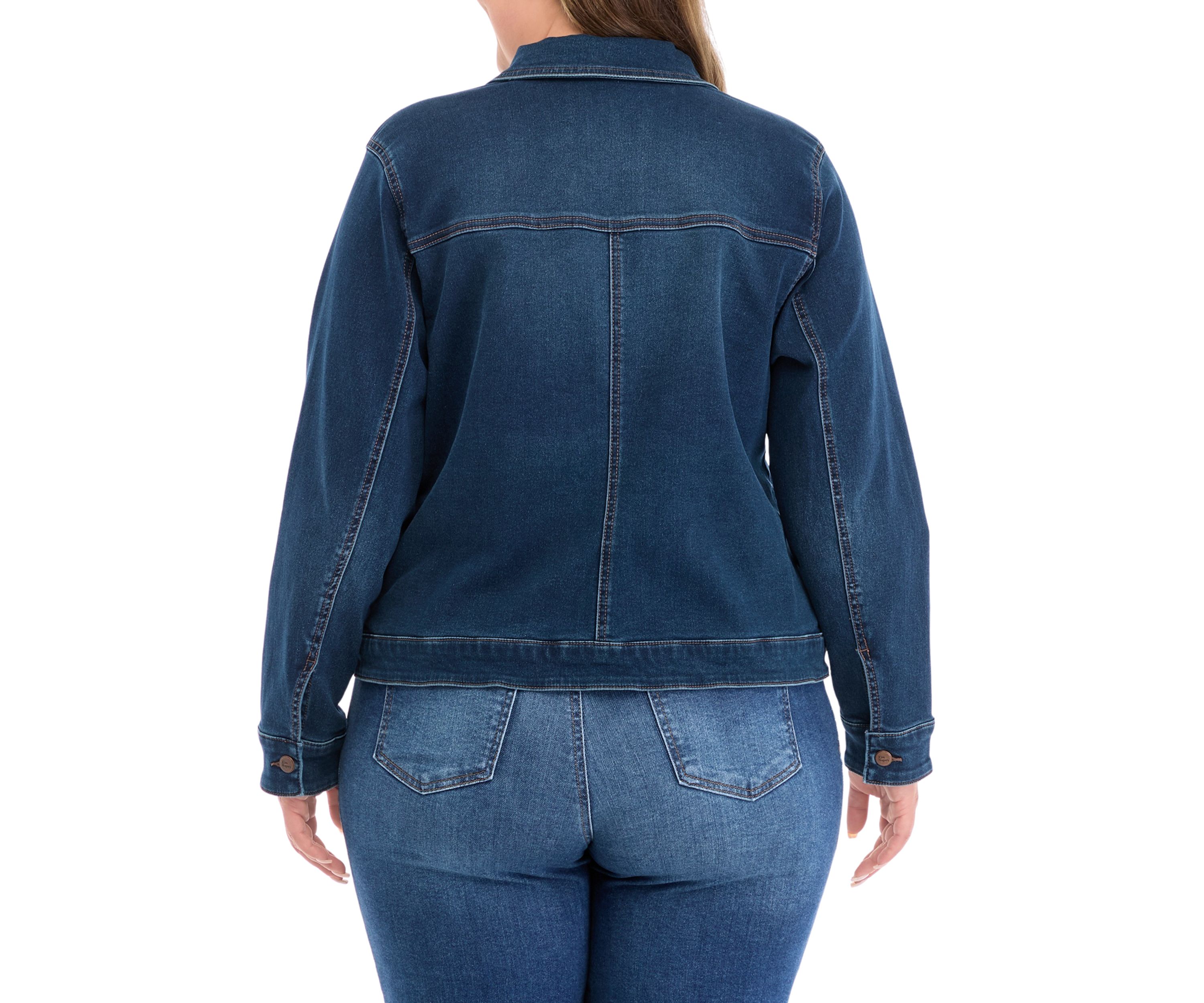 Plus Size Knit Denim Jacket