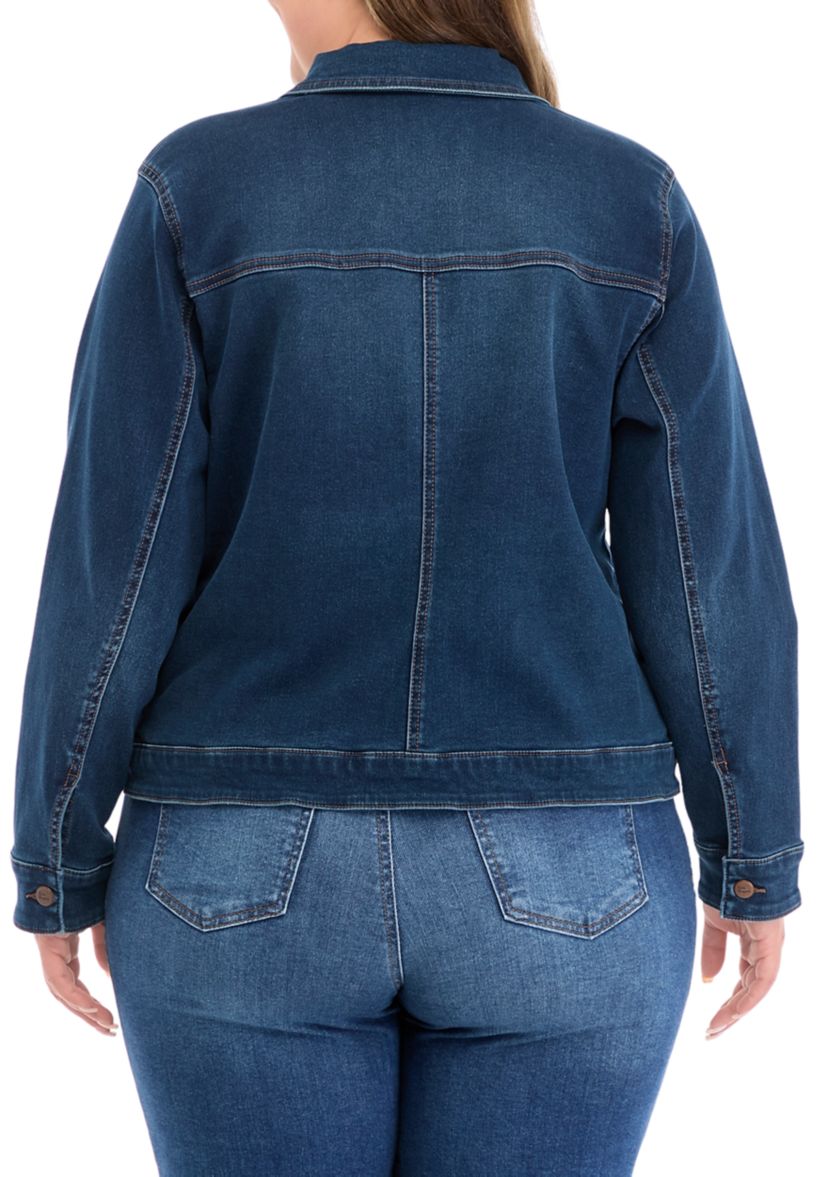 Plus Size Knit Denim Jacket
