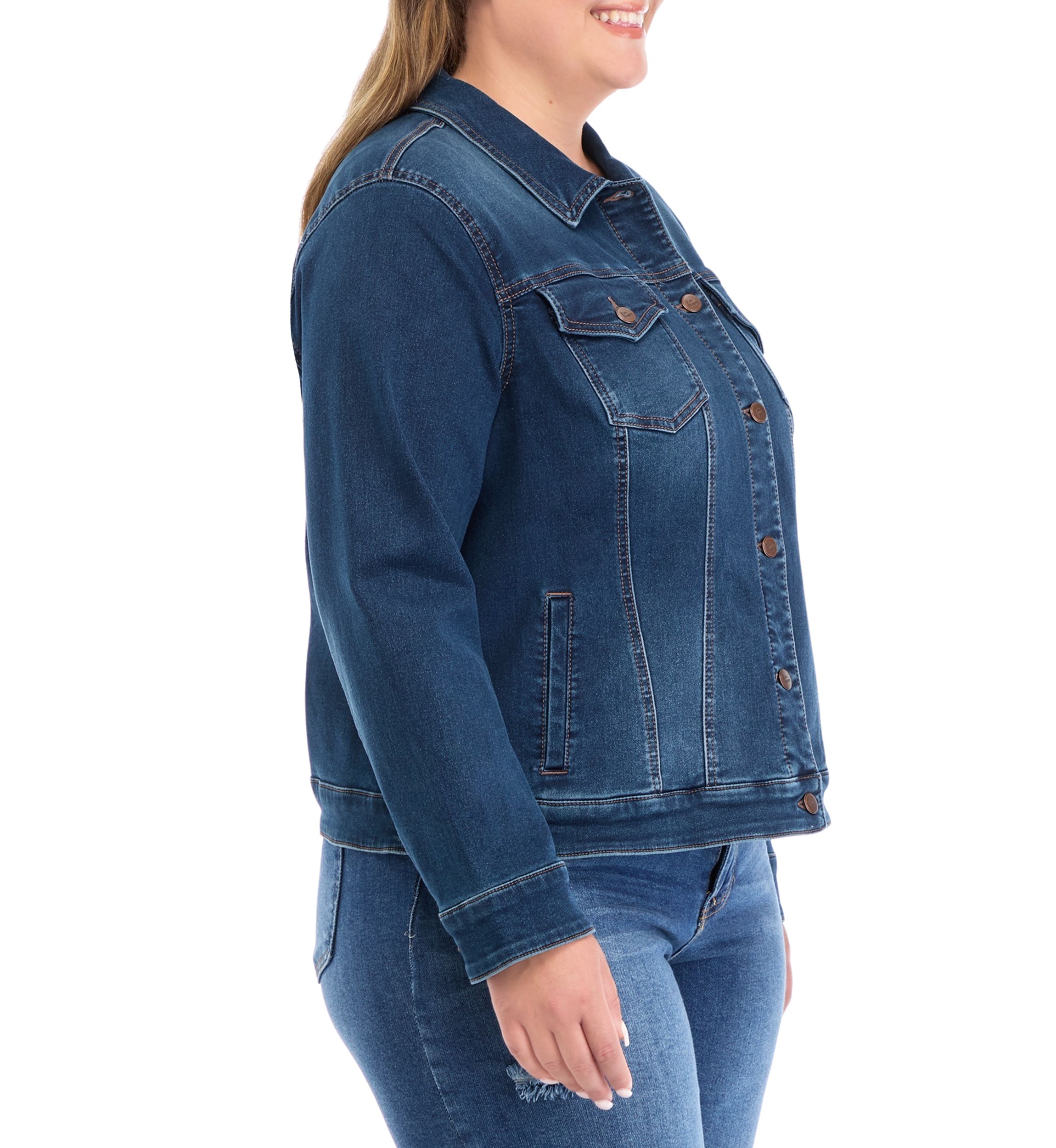 Plus Size Knit Denim Jacket