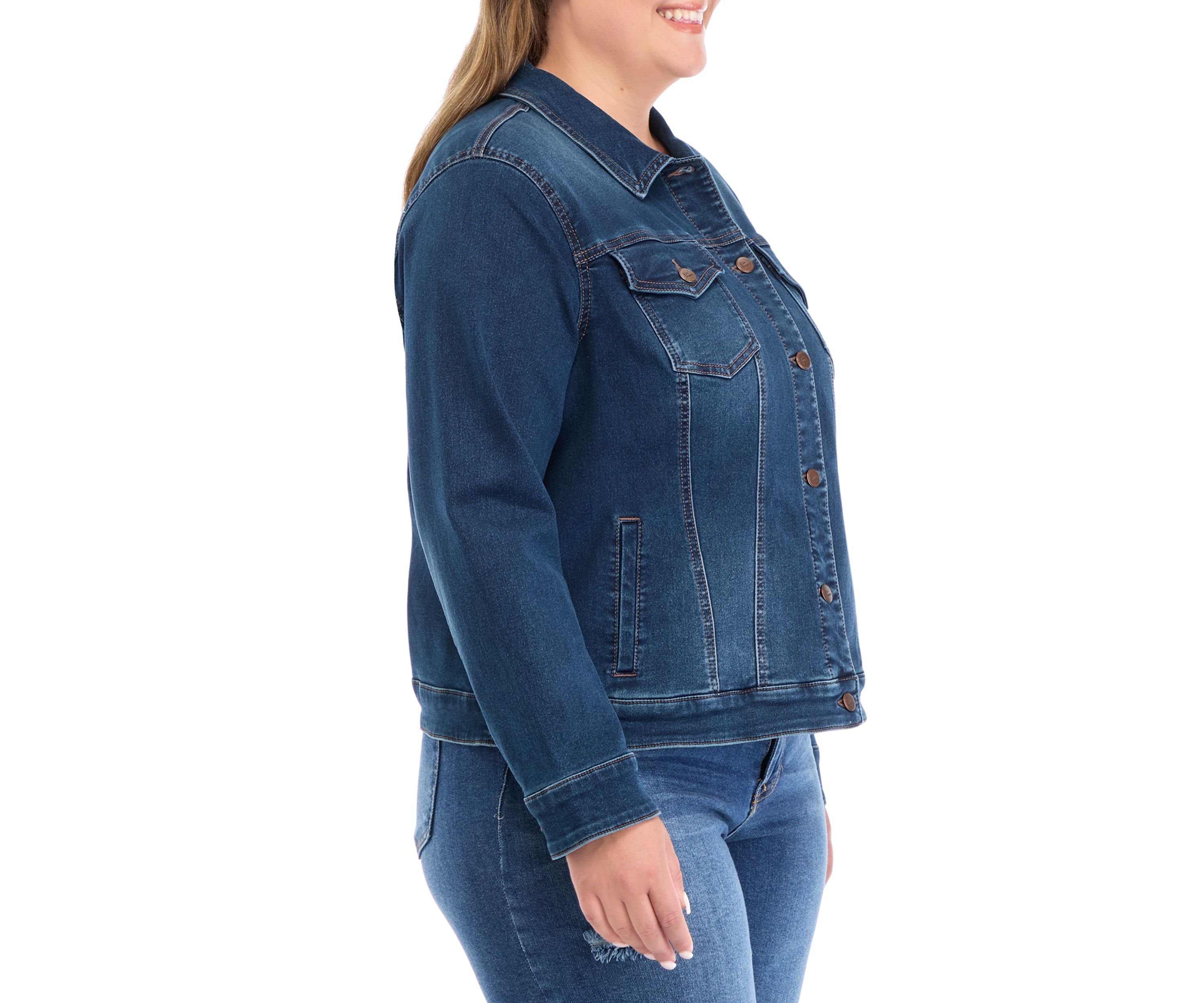 Plus Size Knit Denim Jacket