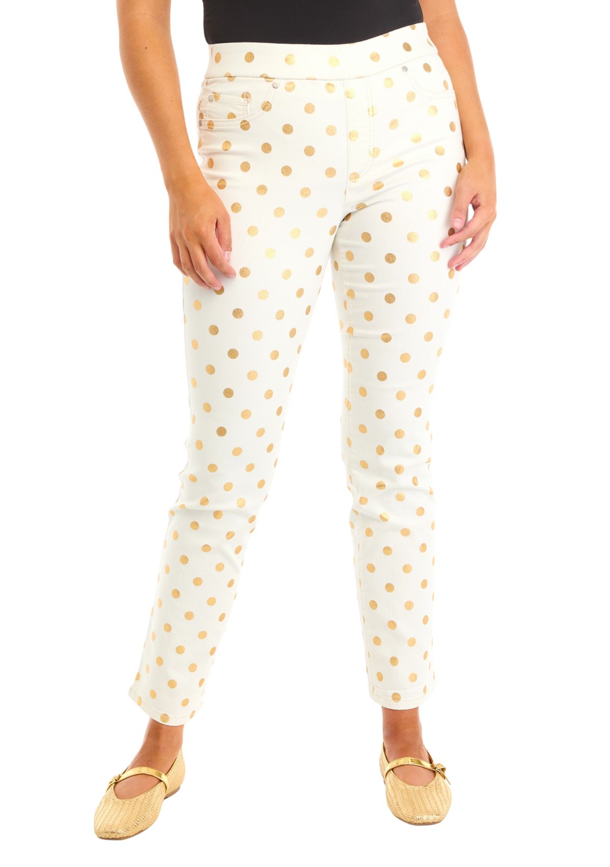 Petite Pull On Denim Foil Pants