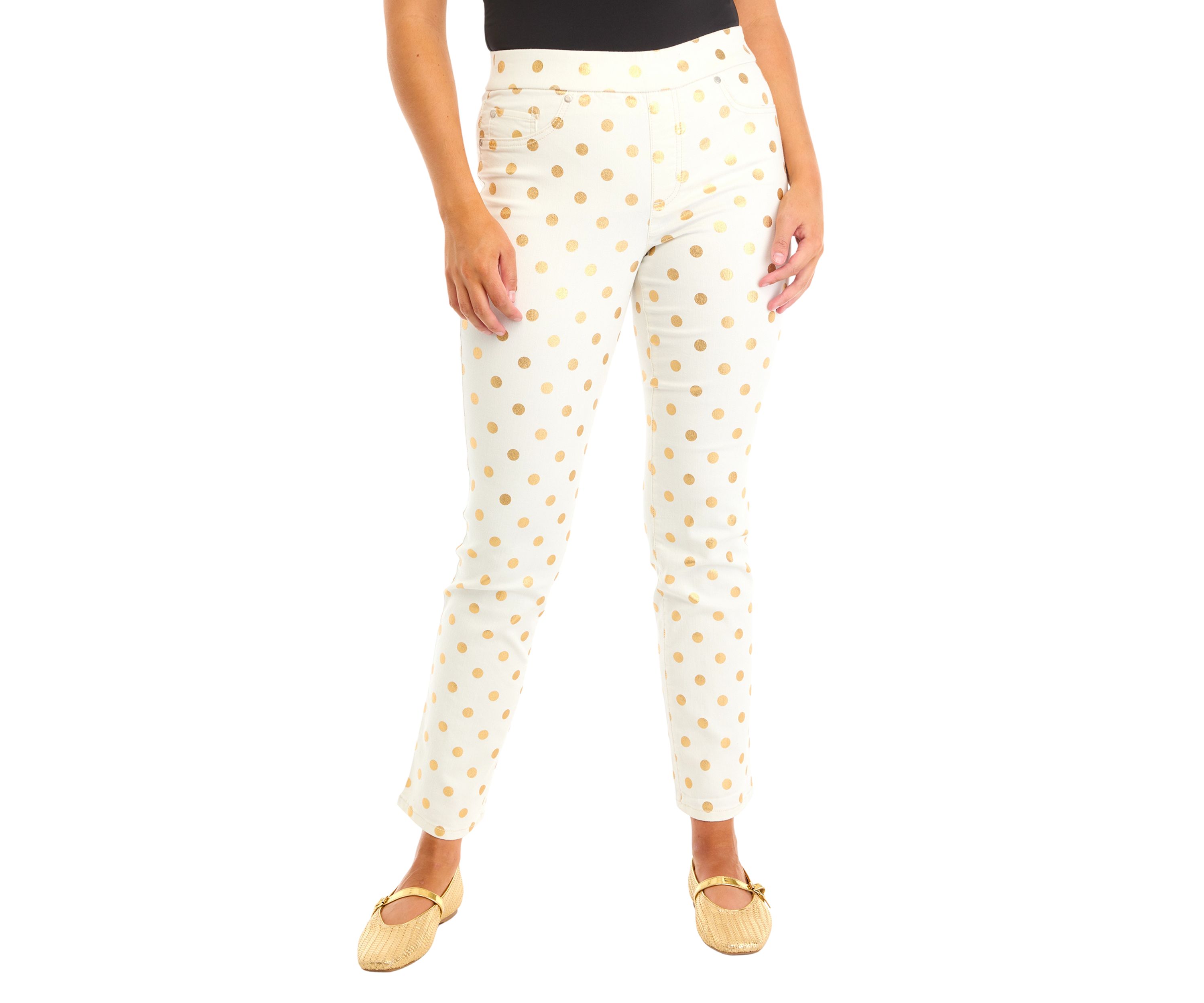 Petite Pull On Denim Foil Pants