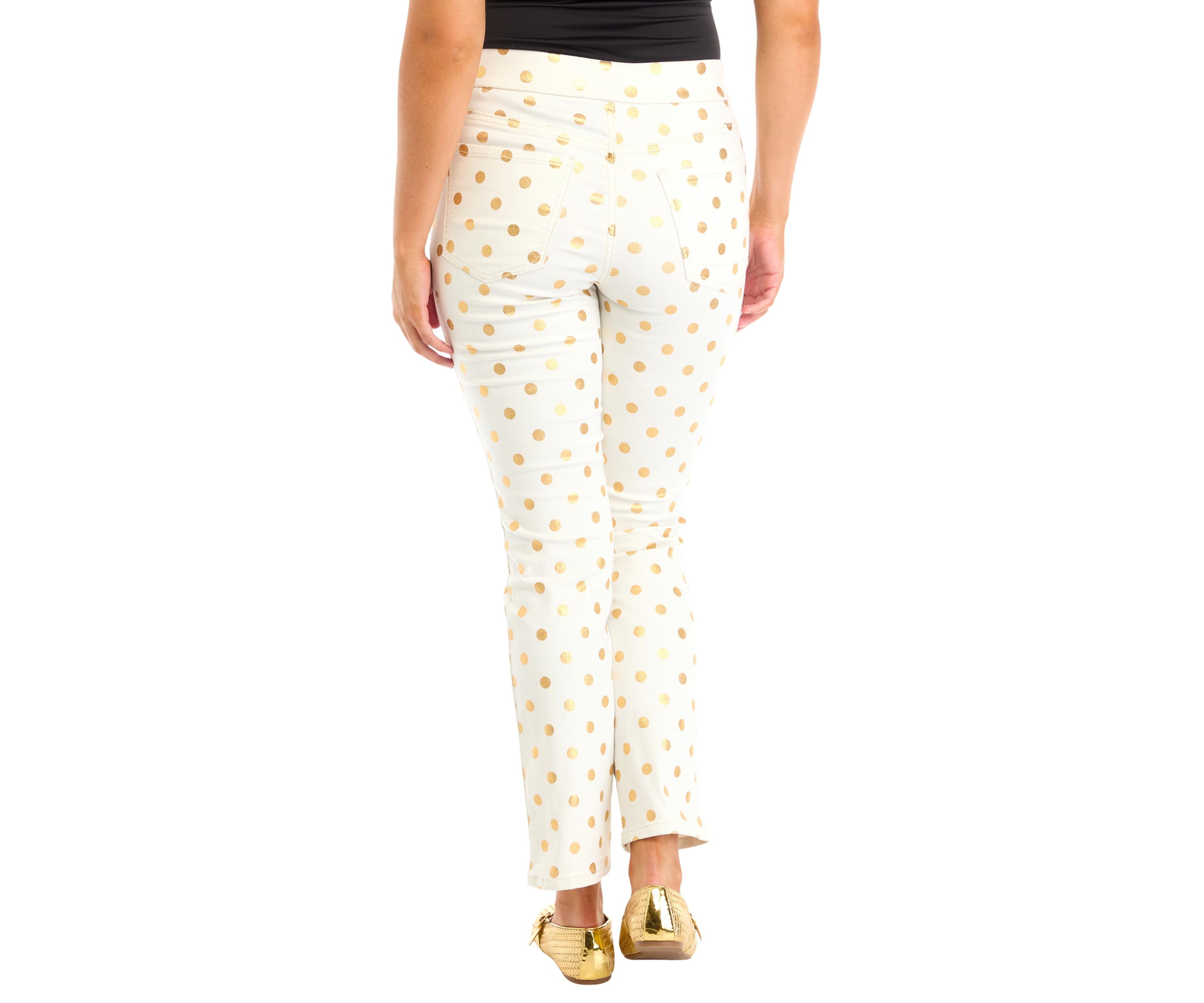 Petite Pull On Denim Foil Pants