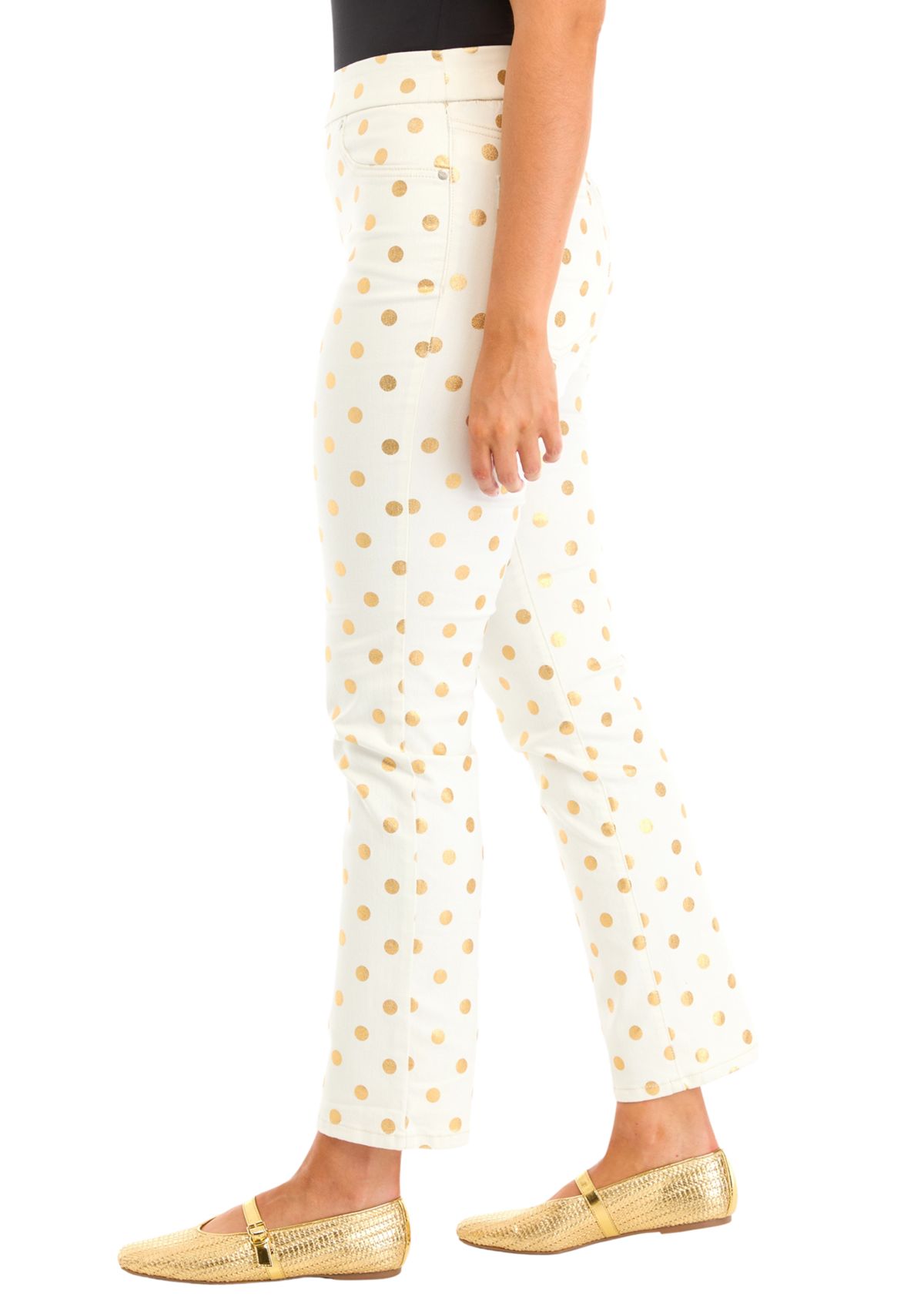 Petite Pull On Denim Foil Pants