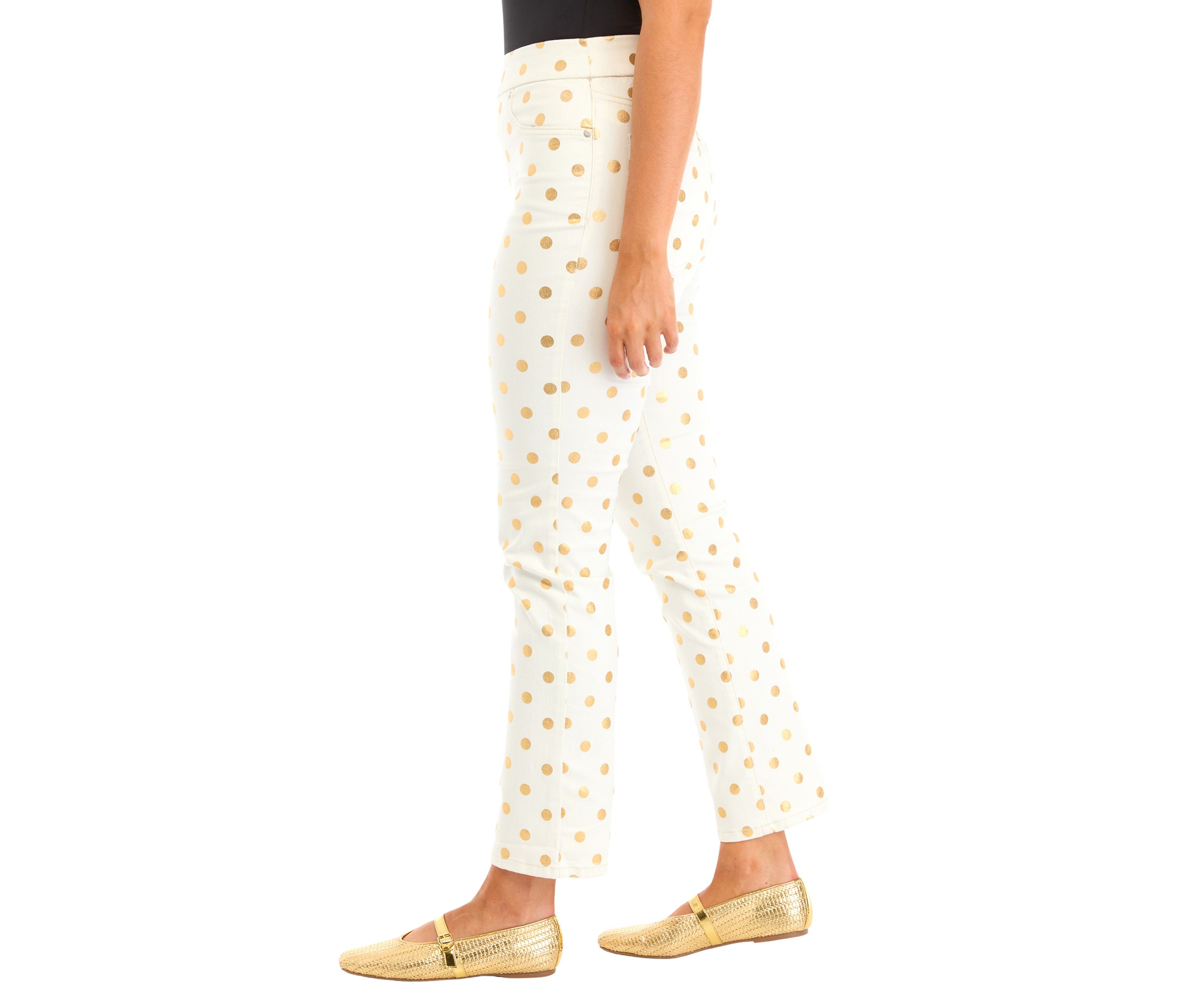 Petite Pull On Denim Foil Pants