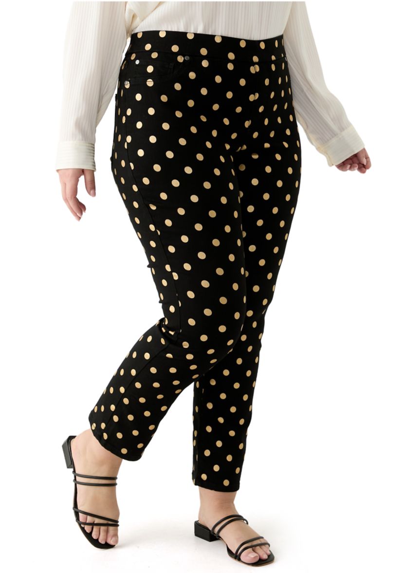 Plus Size Knit Denim Pants