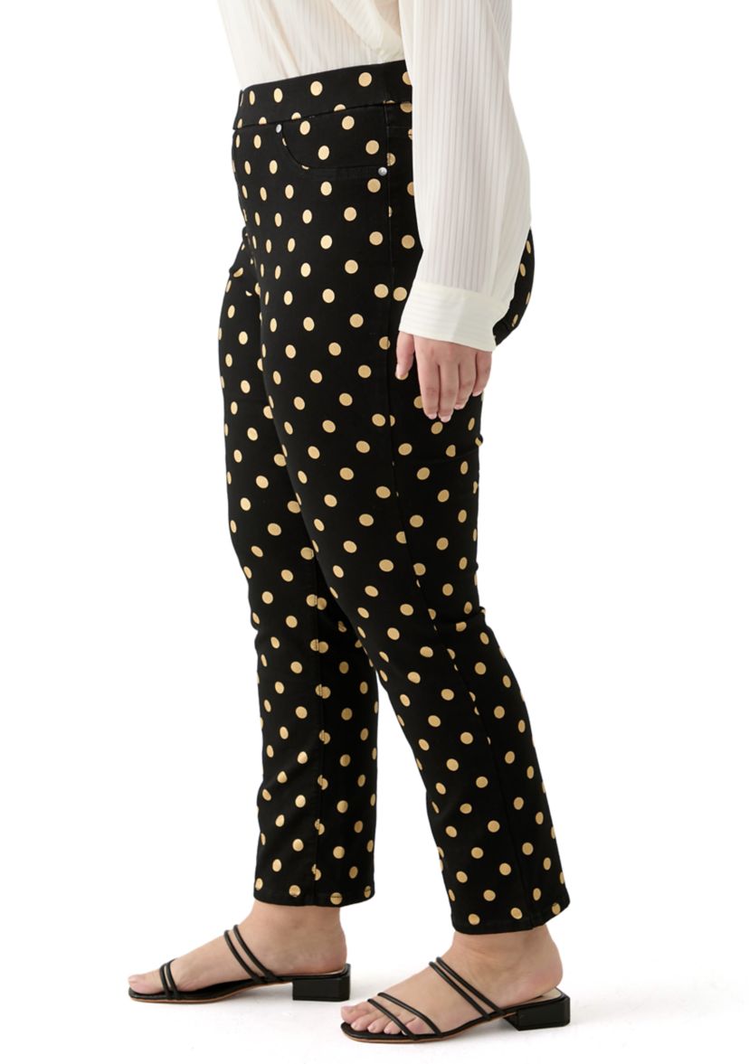 Plus Size Knit Denim Pants