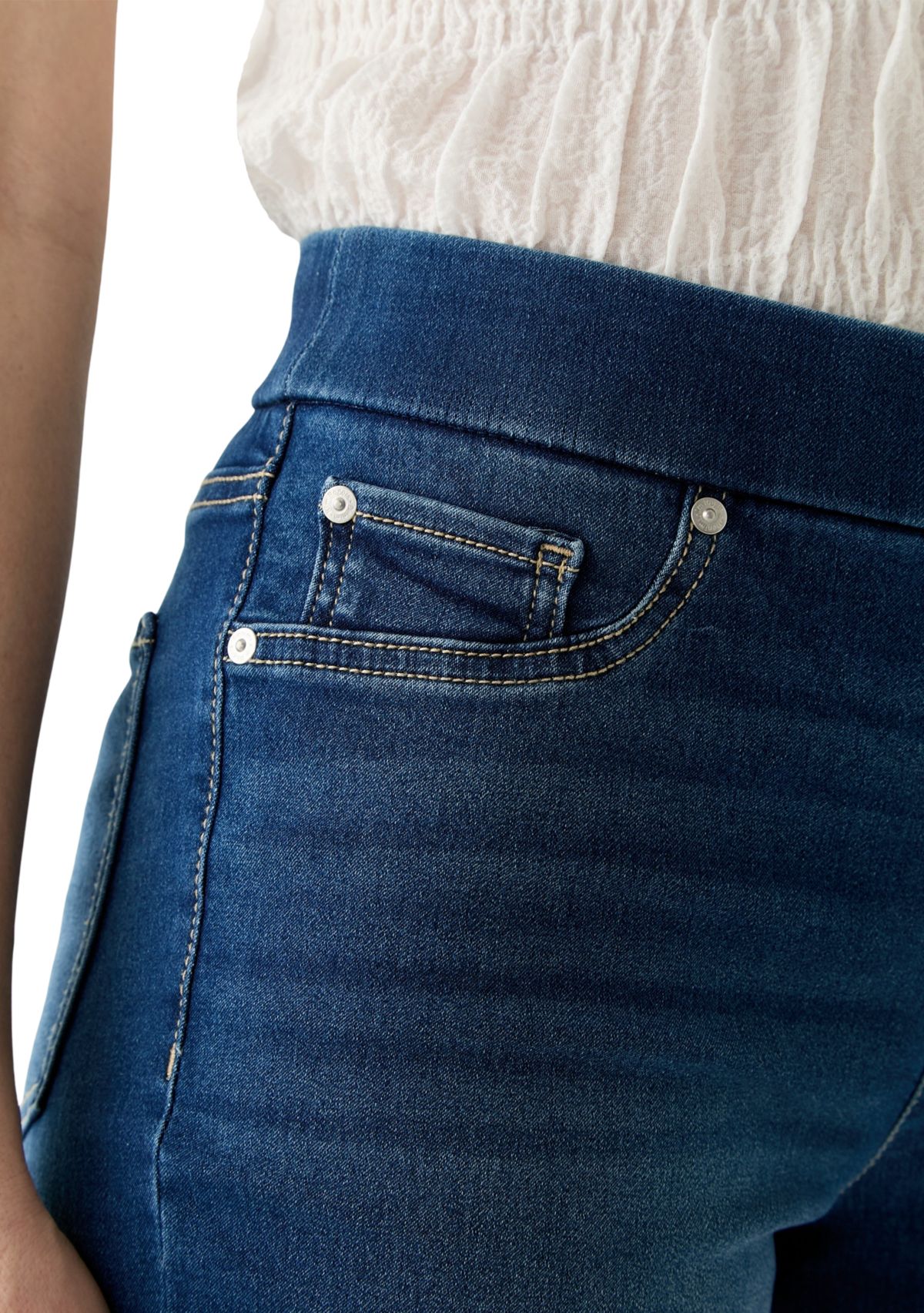 Womens Knit Denim Capri Jeans