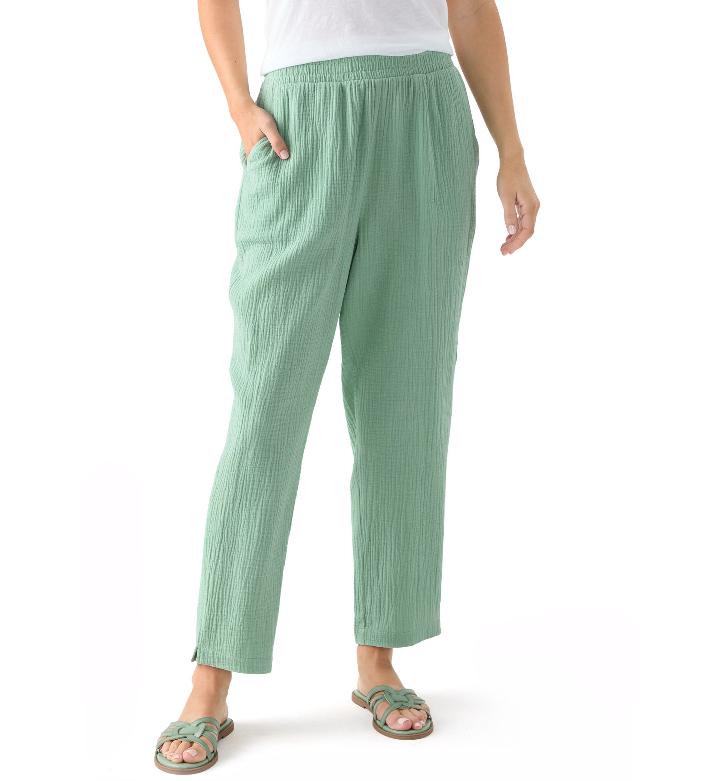 Womens Gauze Cropped Pants