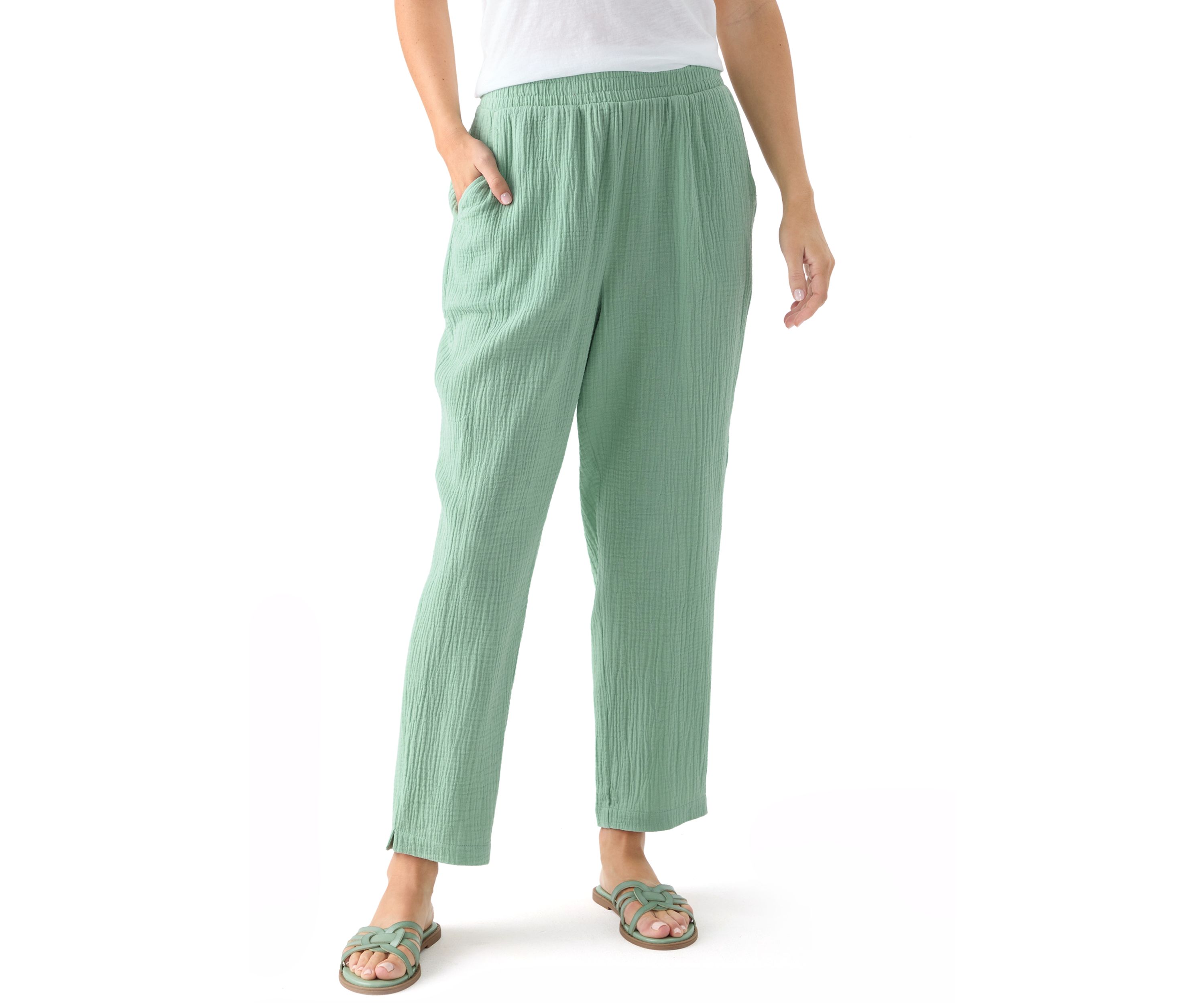Womens Gauze Cropped Pants